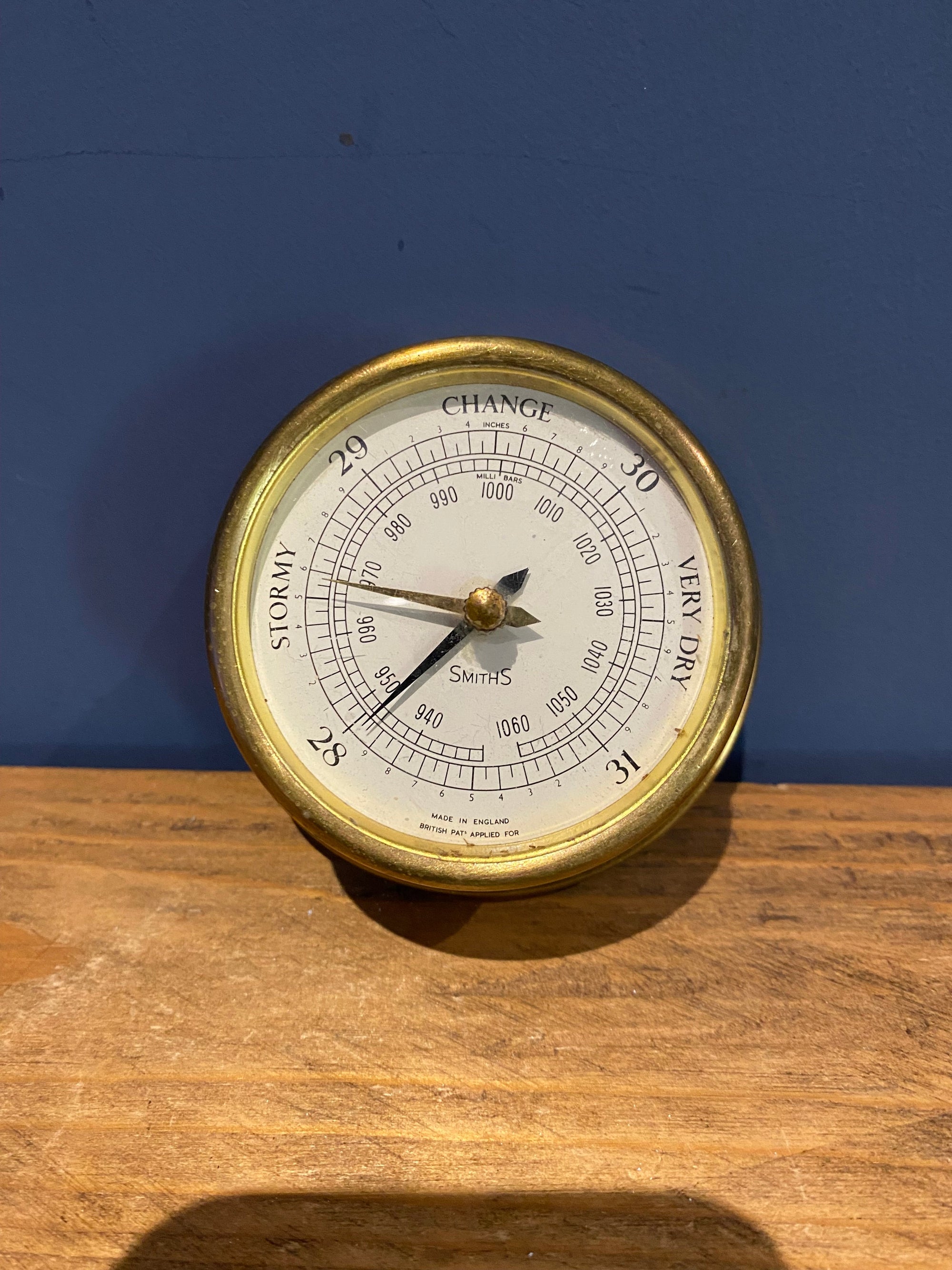 Antique/ Vintage Smths Brass Barometer