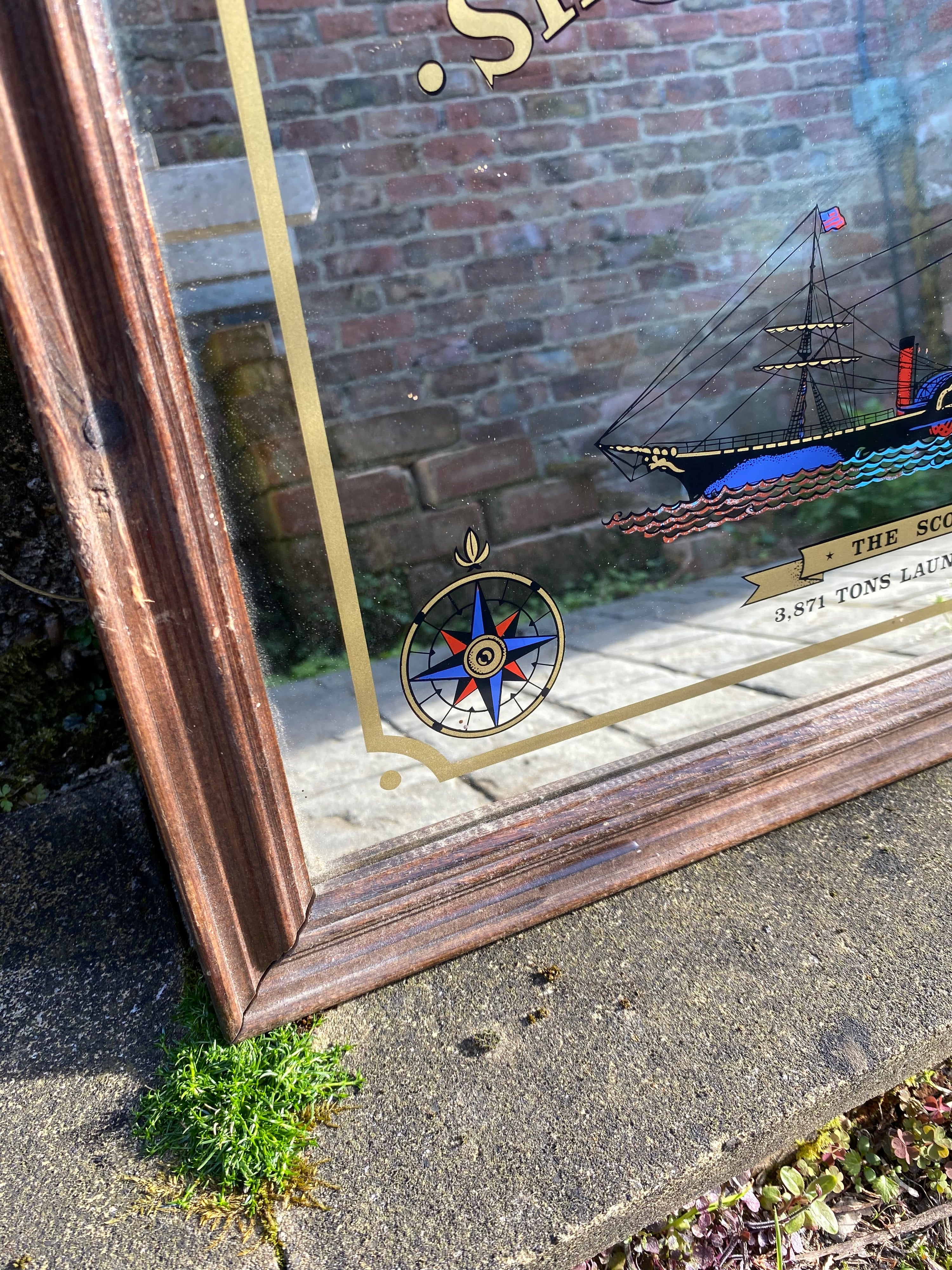 Vintage Ships Of The 19th Century, The Scotia . Wall Mirror.