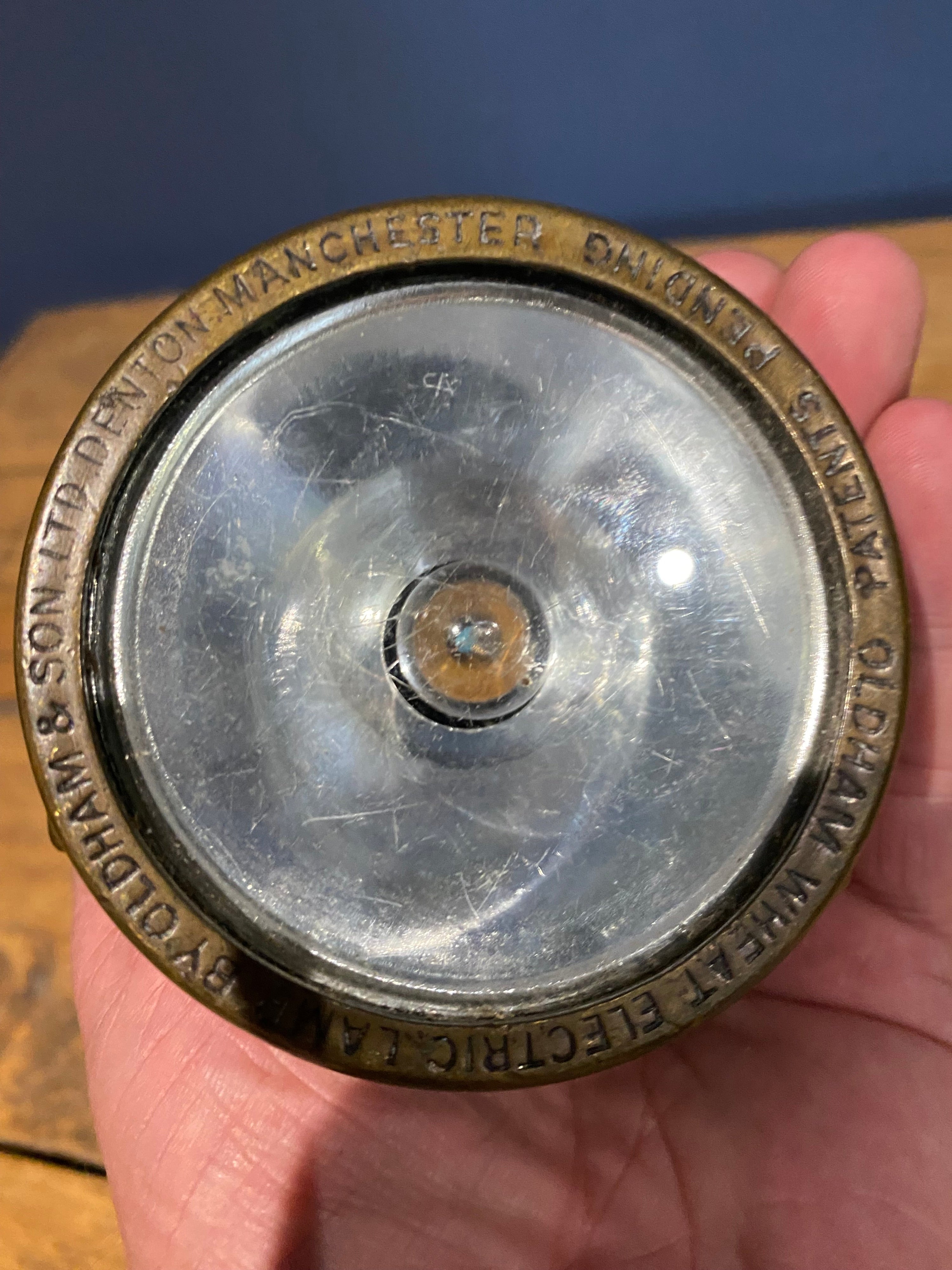 Vintage Oldham Wheat Electric Lamp, Denton , Manchester, Miners Lamp