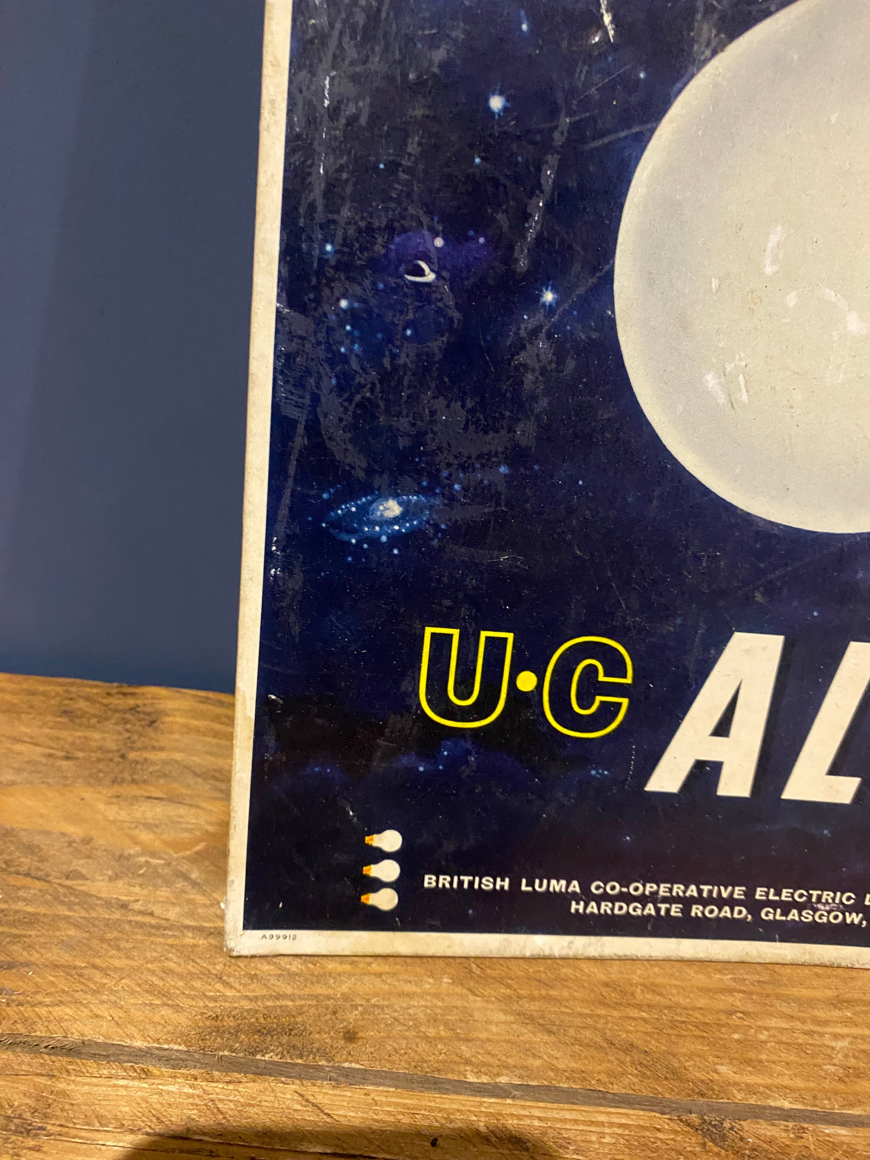 Vintage Alba advertising showcard / sign