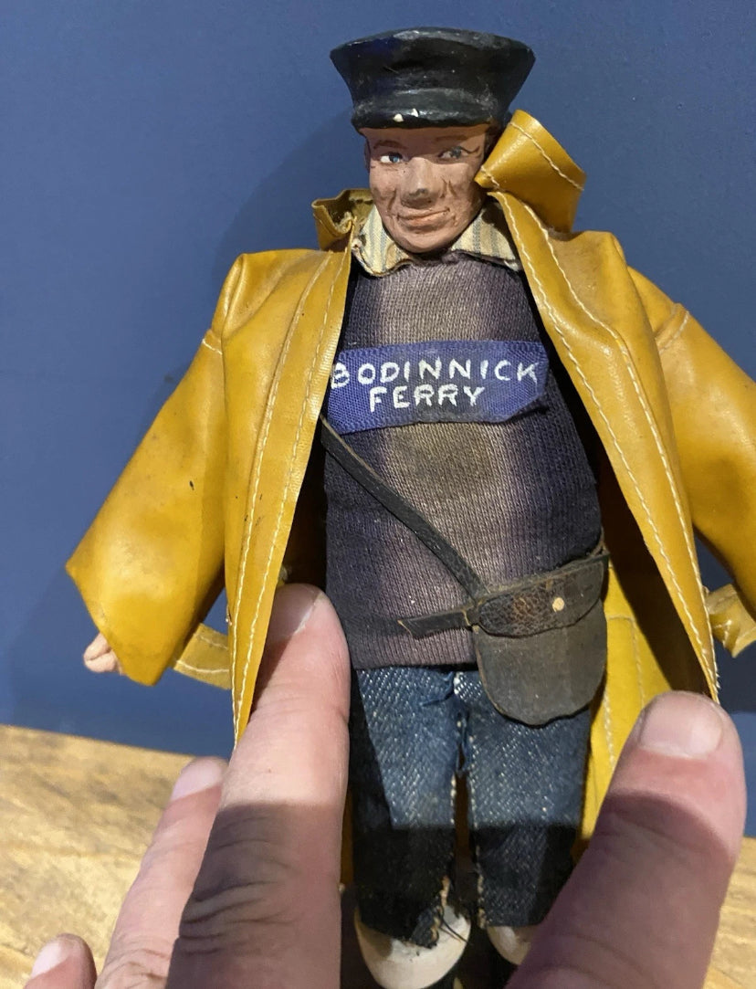 Vintage Bodinnick Ferry Handmade Figure Of A Ferryman. Unusual Collectable