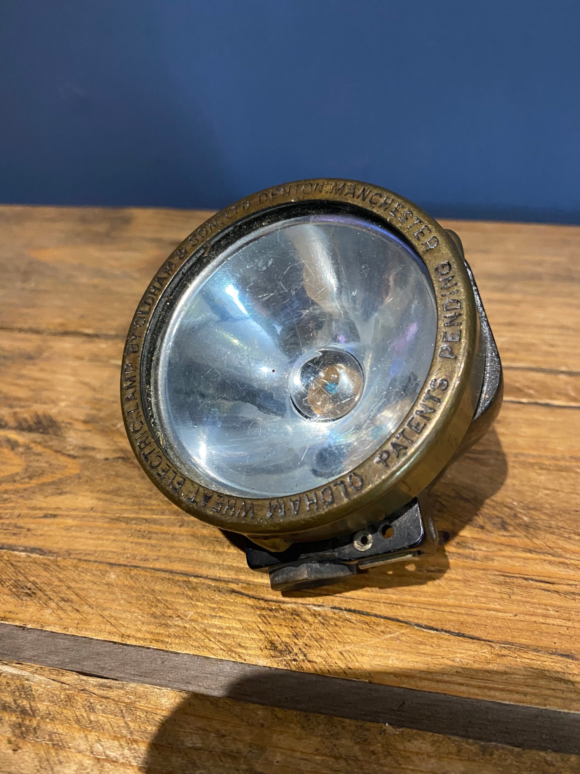 Vintage Oldham Wheat Electric Lamp, Denton , Manchester, Miners Lamp