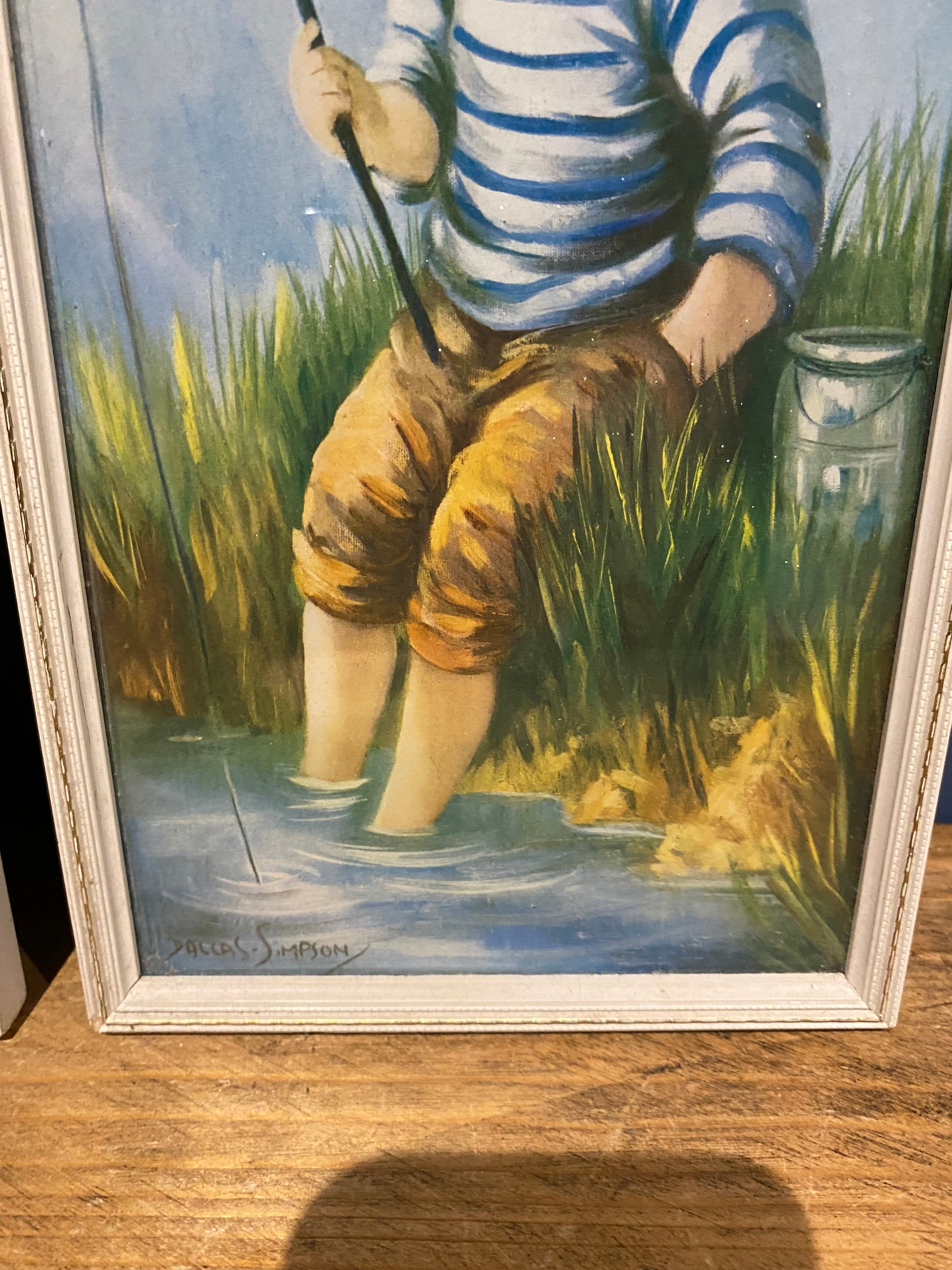 Vintage 60’s/70’s Dallas Simpson Big Eyes Boy Prints, Matching Pair, Retro