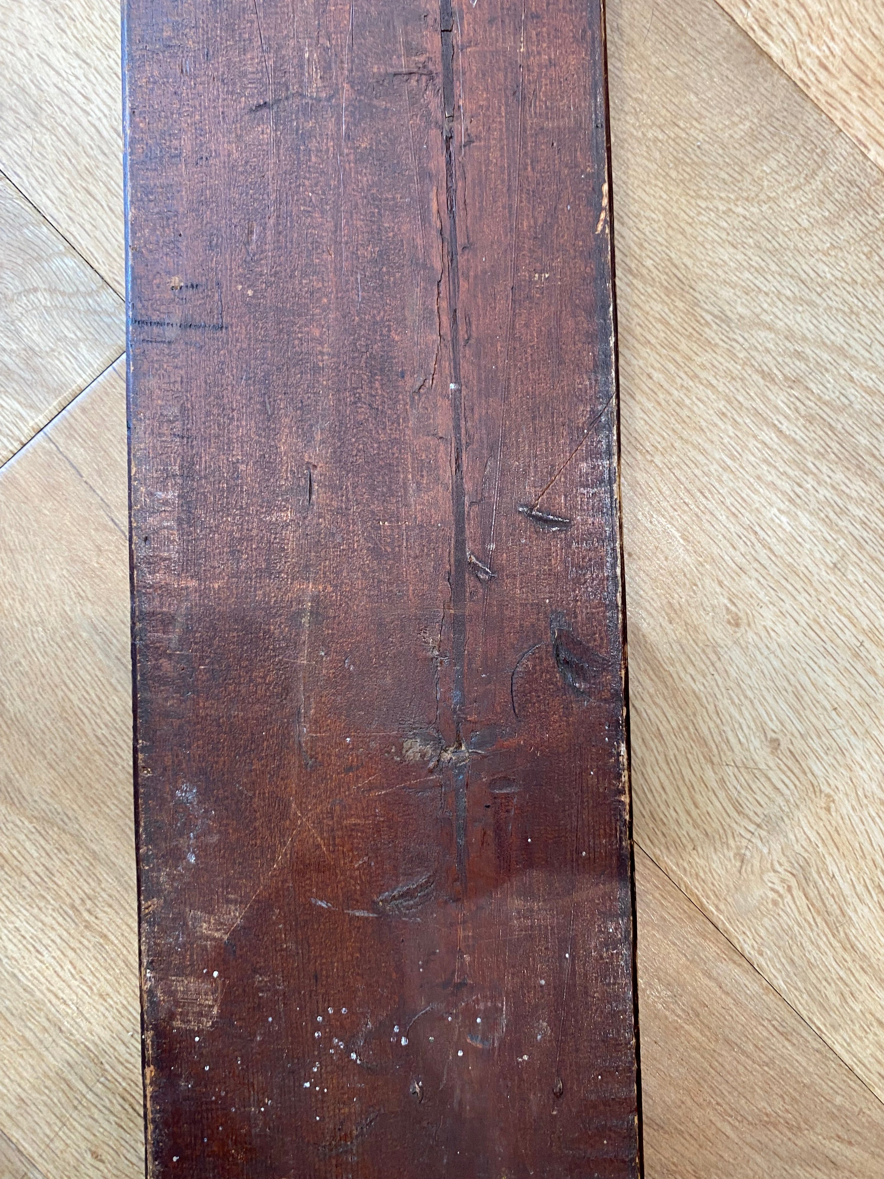 Extra Large Antique Wood Cribbage Board, 30 Inches Long