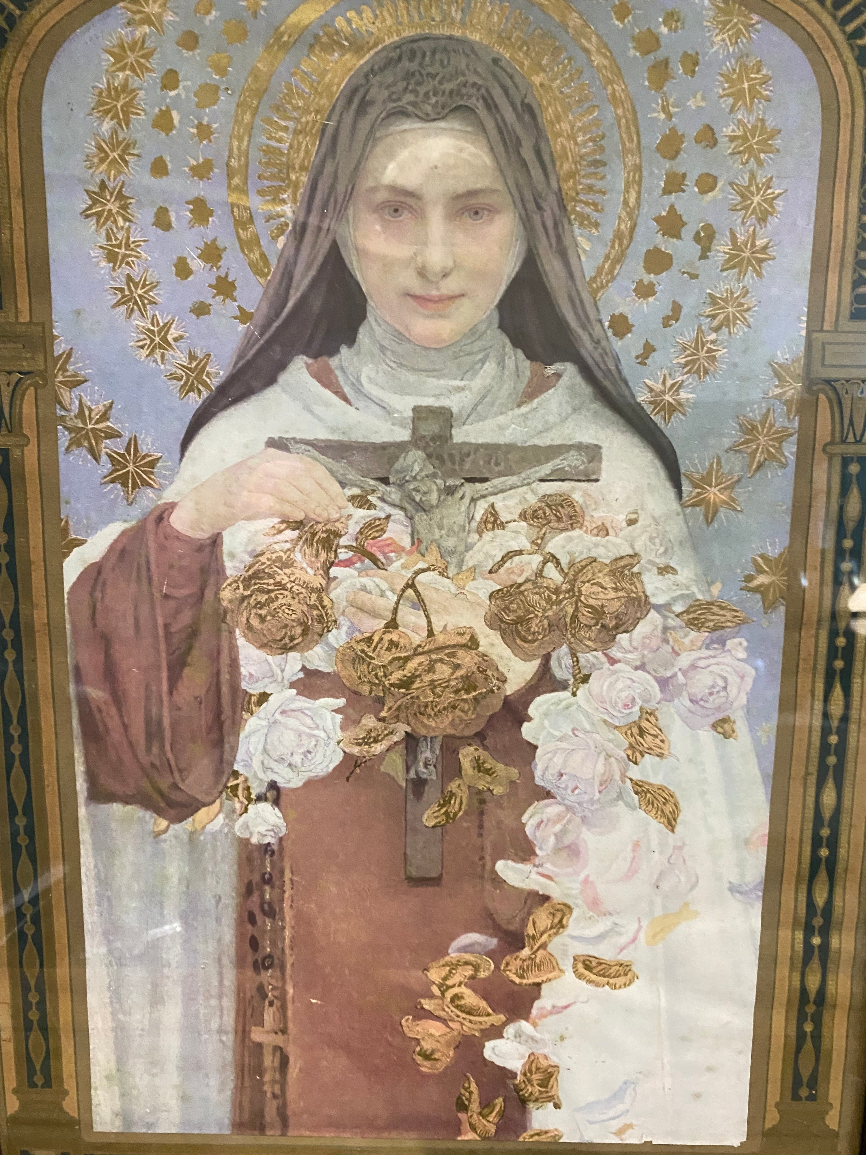Vintage Edgar Maxence Lithograph/print. St. Therese Of Lisieux.