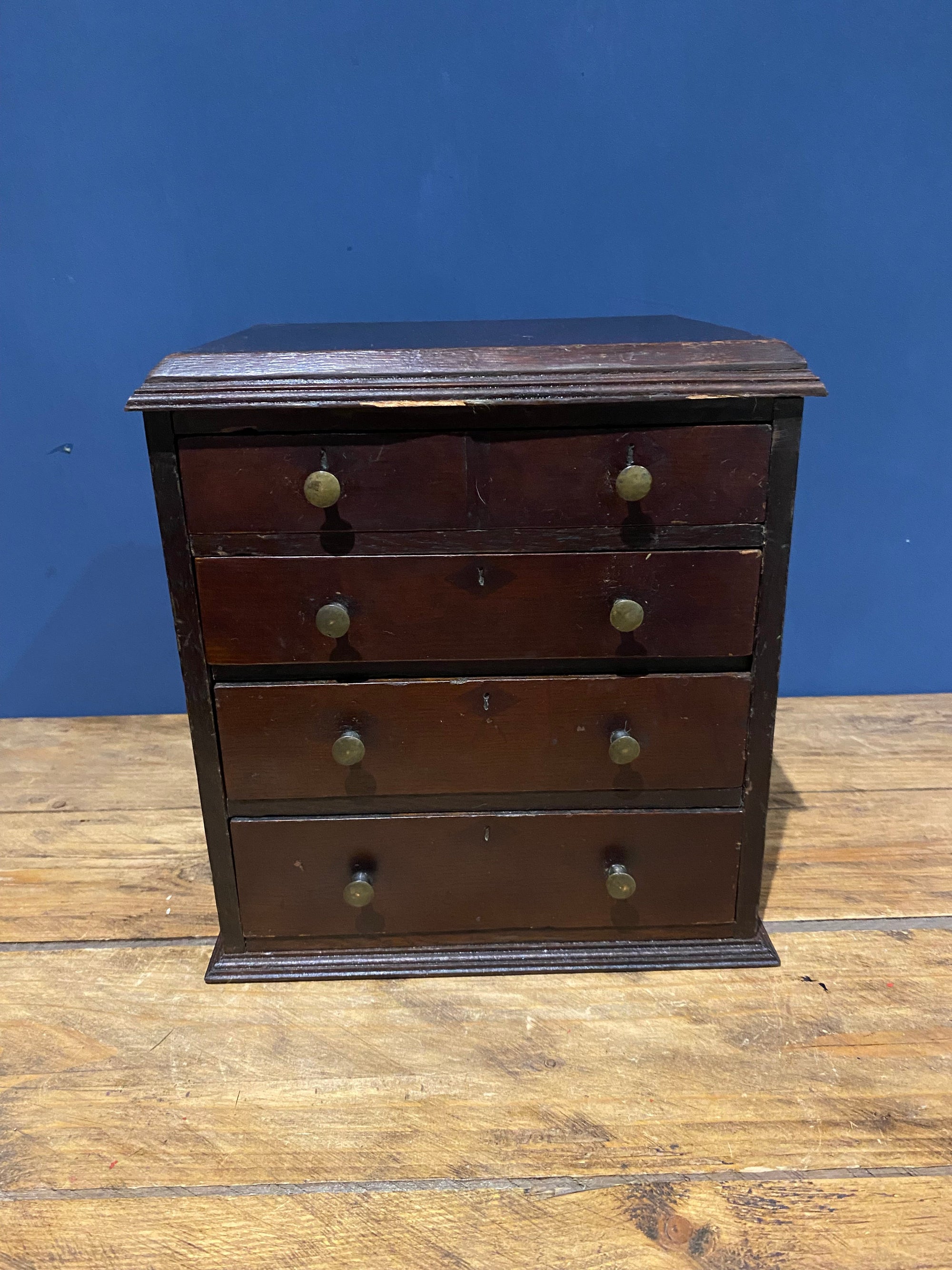 Antique Four Drawer Apprentice Piece/drawers Cabinet