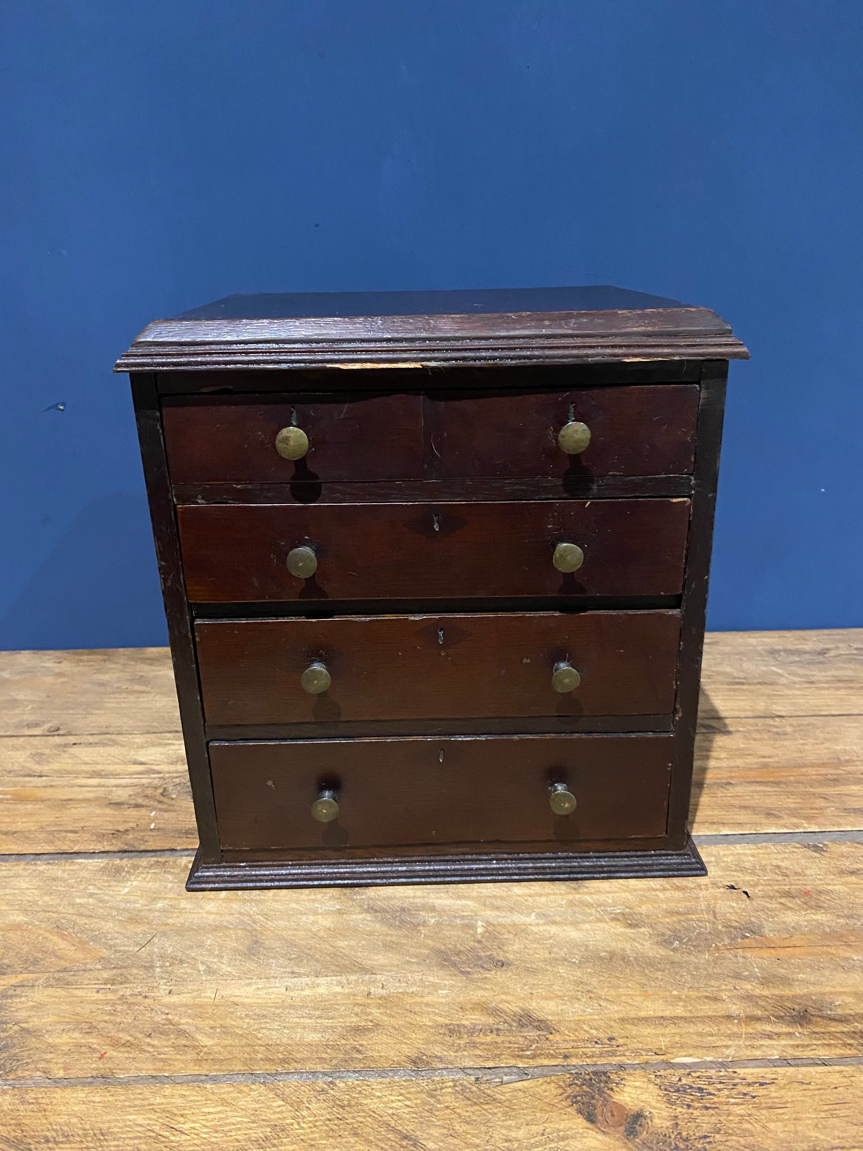 Antique Four Drawer Apprentice Piece/drawers Cabinet