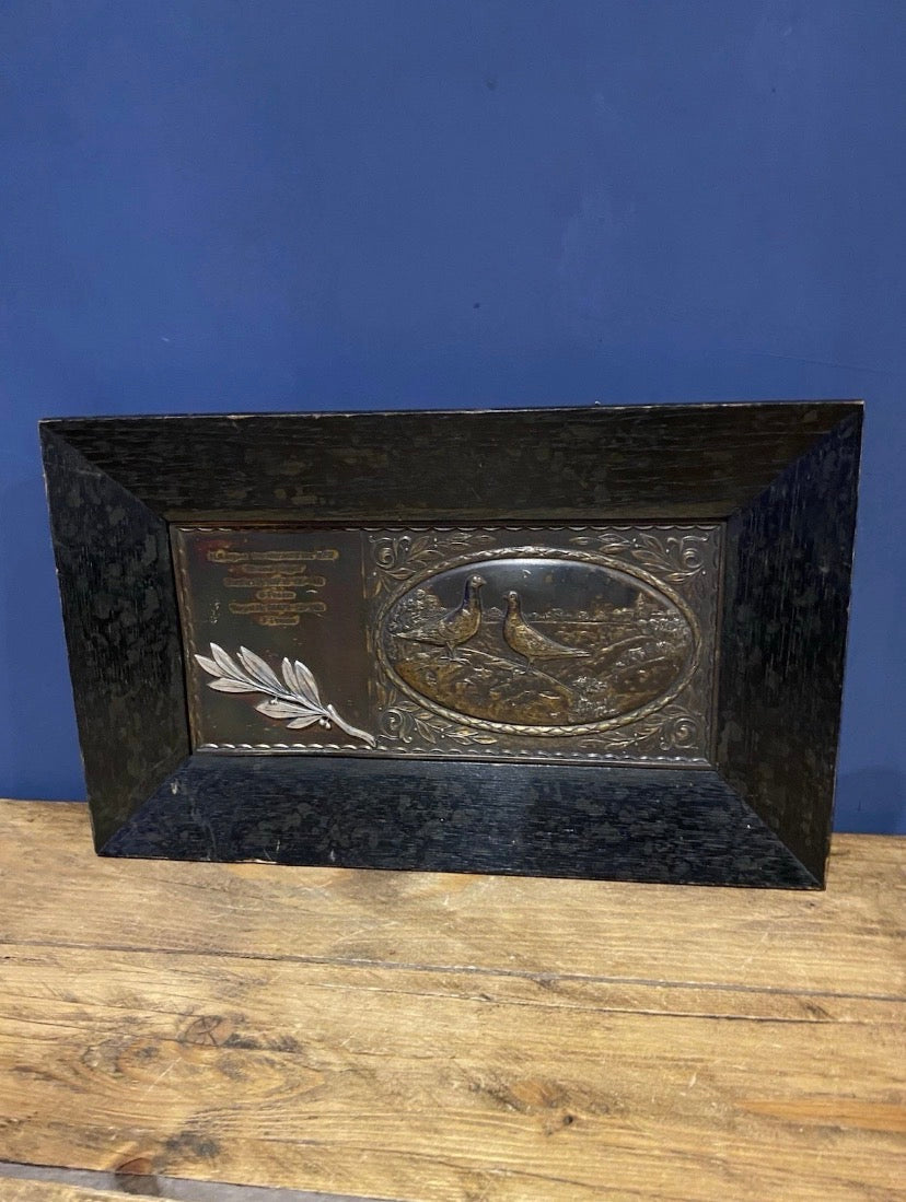 Vintage 1957 German Racing Pigeon Award , Bronze Picture , Rare