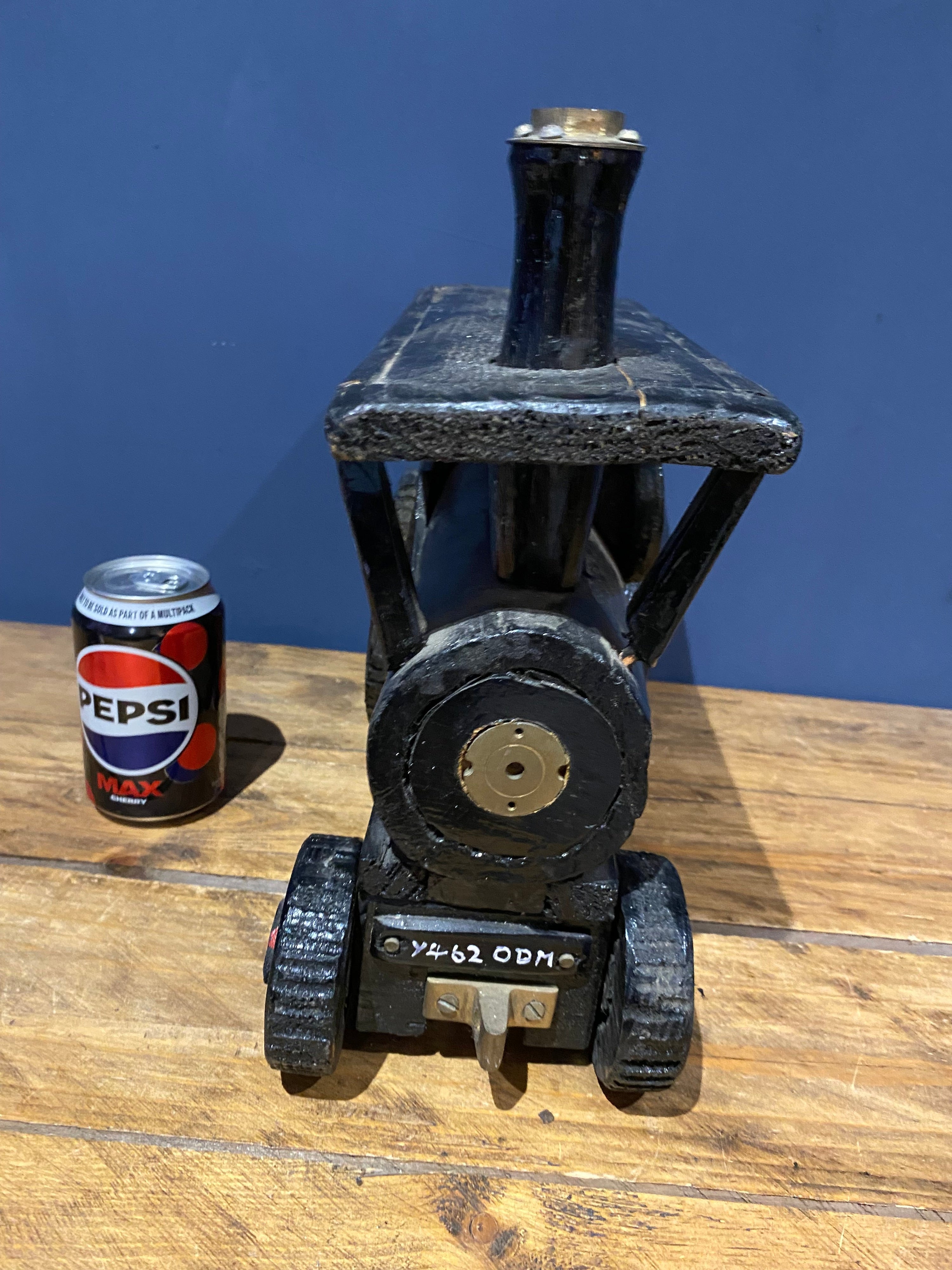 Scratch Built Wooden Steam Engine , Folk Art