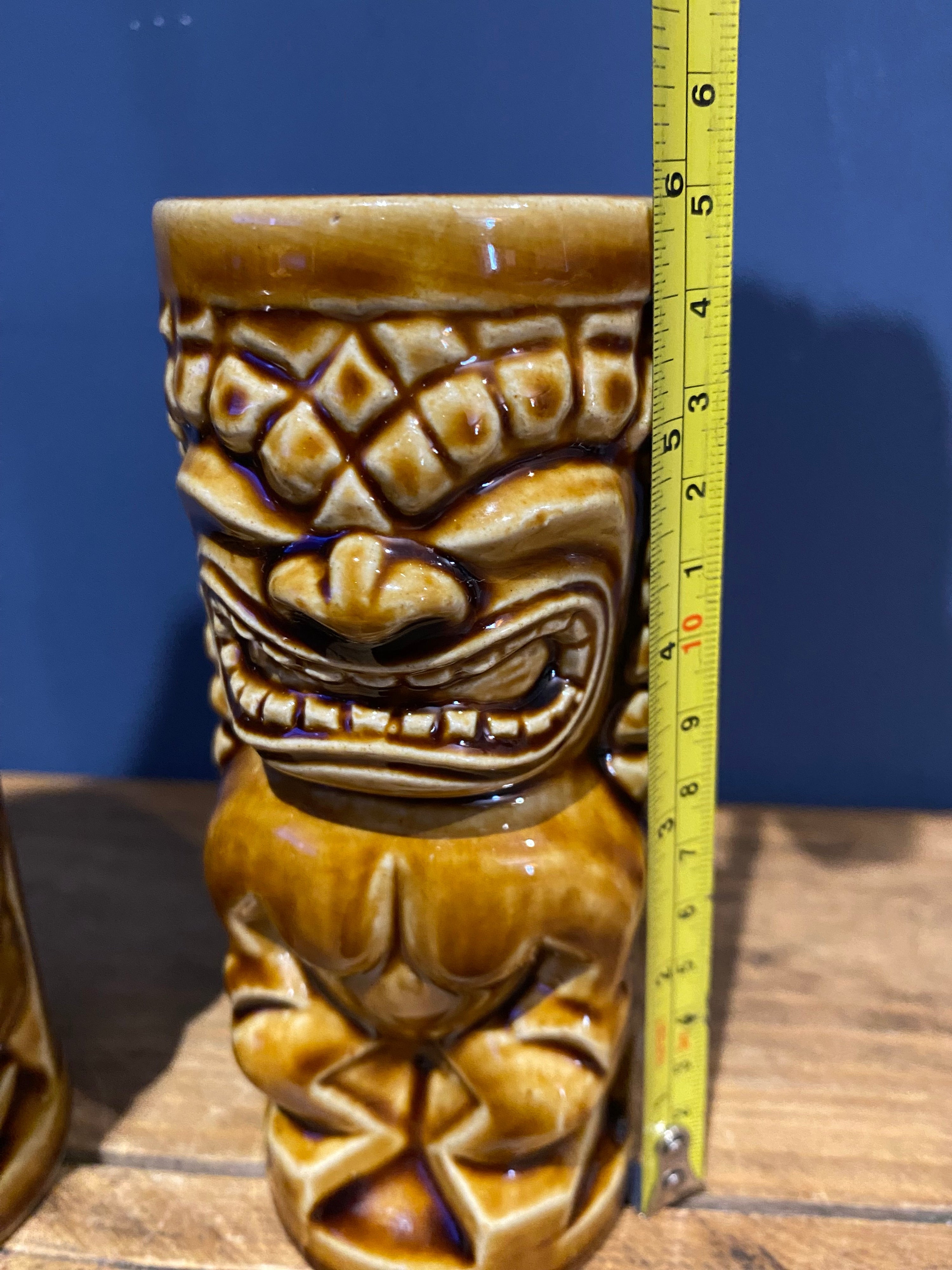 Vintage Orchids Of Hawaii , Pair Of Tiki Vases / Bud Vases , Small