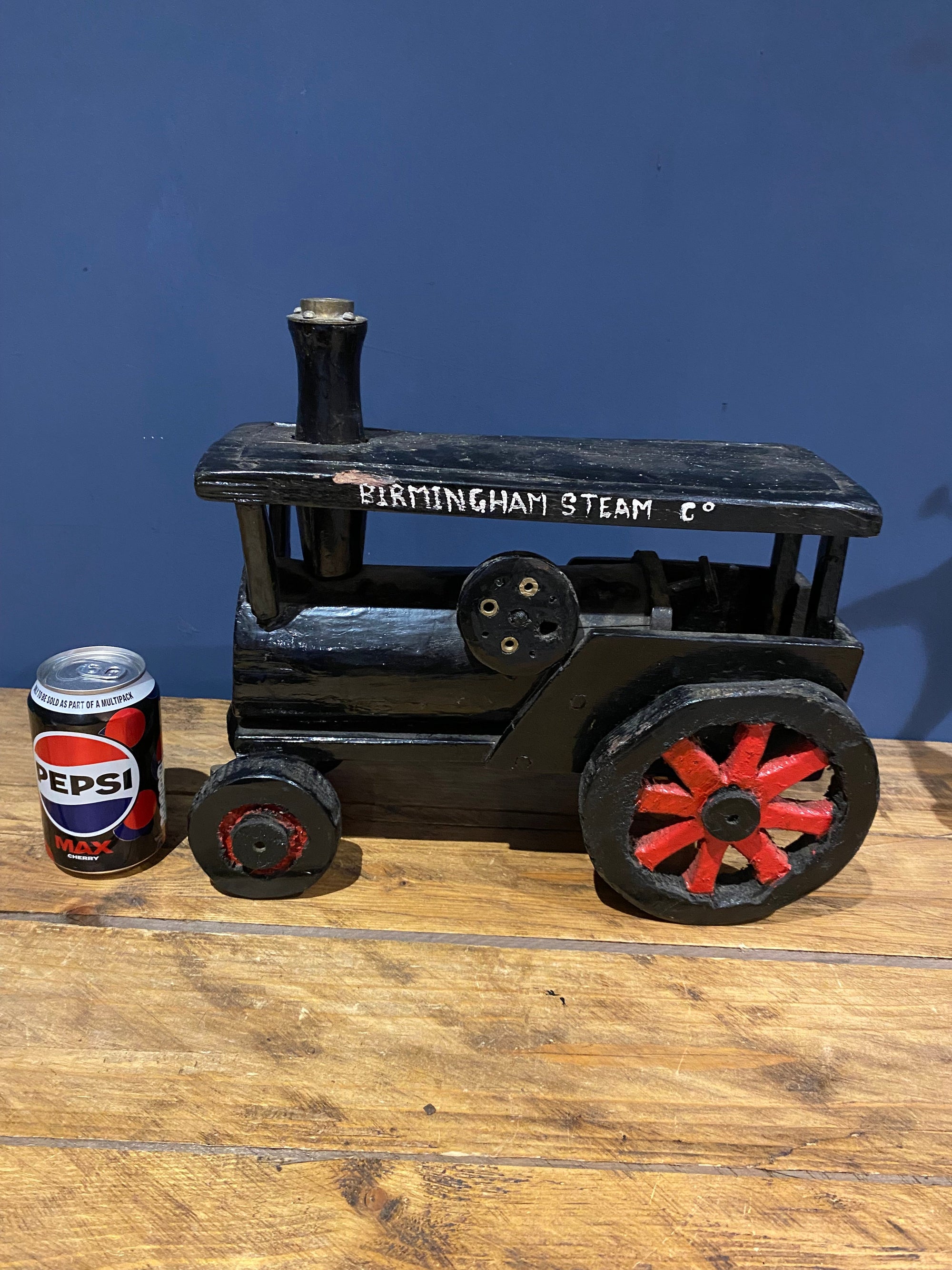 Scratch Built Wooden Steam Engine , Folk Art