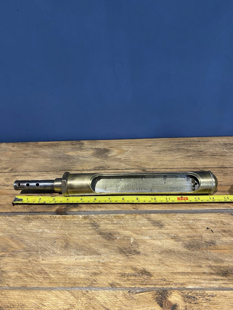 Antique/ Vintage Brass Steam Thermometer, Industrial / Steam Engine