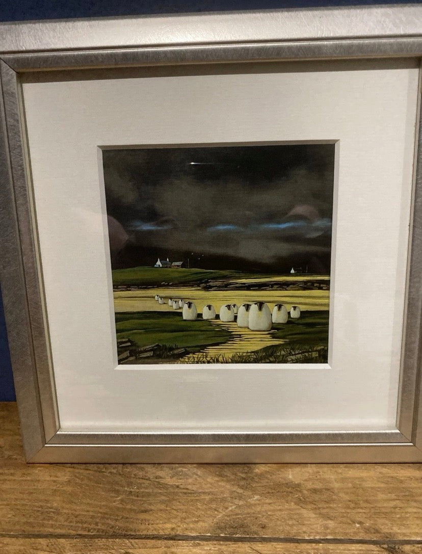 Stan Milne - Storm Brewing Framed Art Print , Sheep