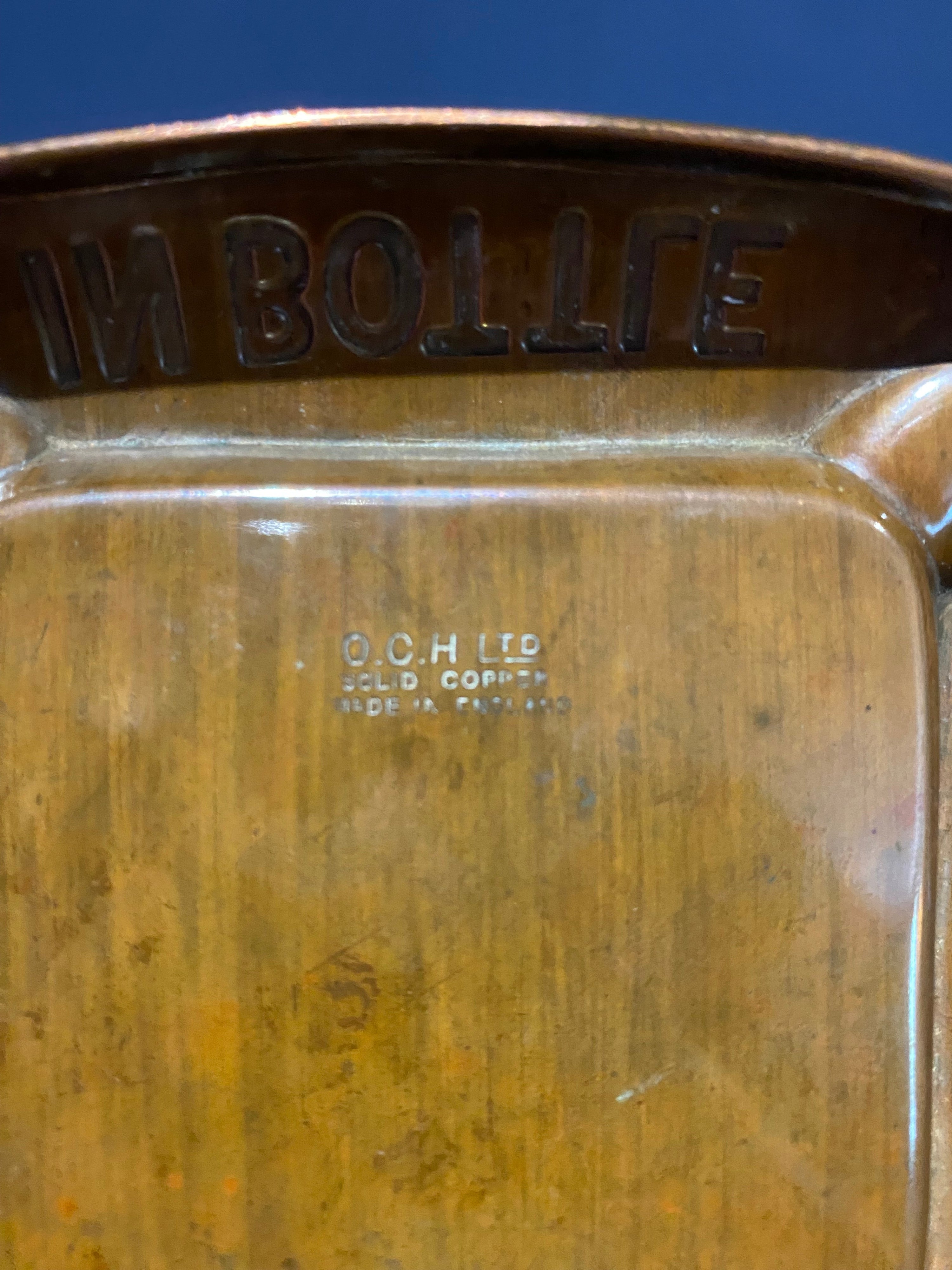 Vintage Bass Copper Ashtray , OCH Ltd, Nice Early Item.