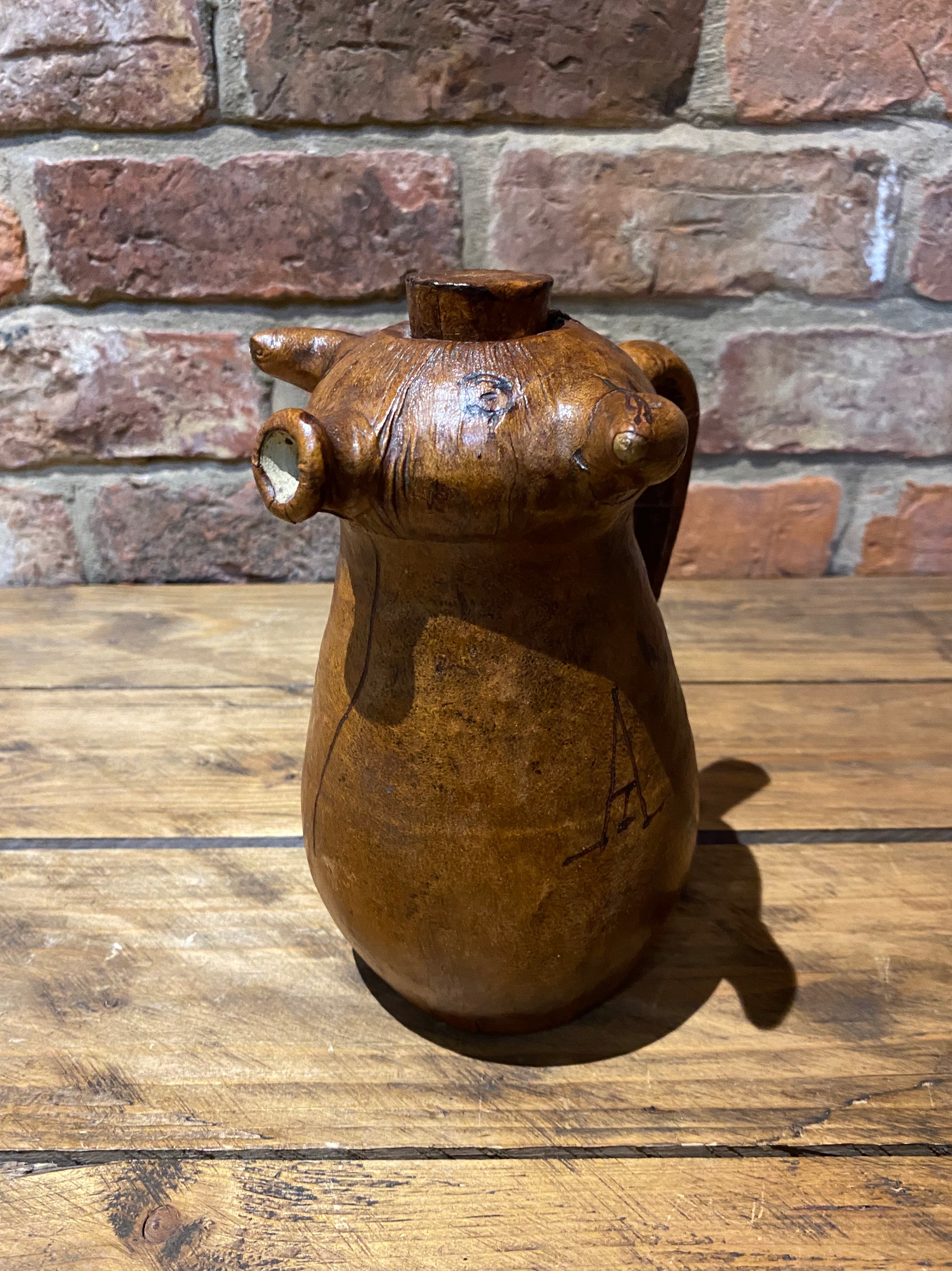 Vintage Spanish Leather Covered Jug or Bottle | Leather Decanter | Wilson Fox Antiques