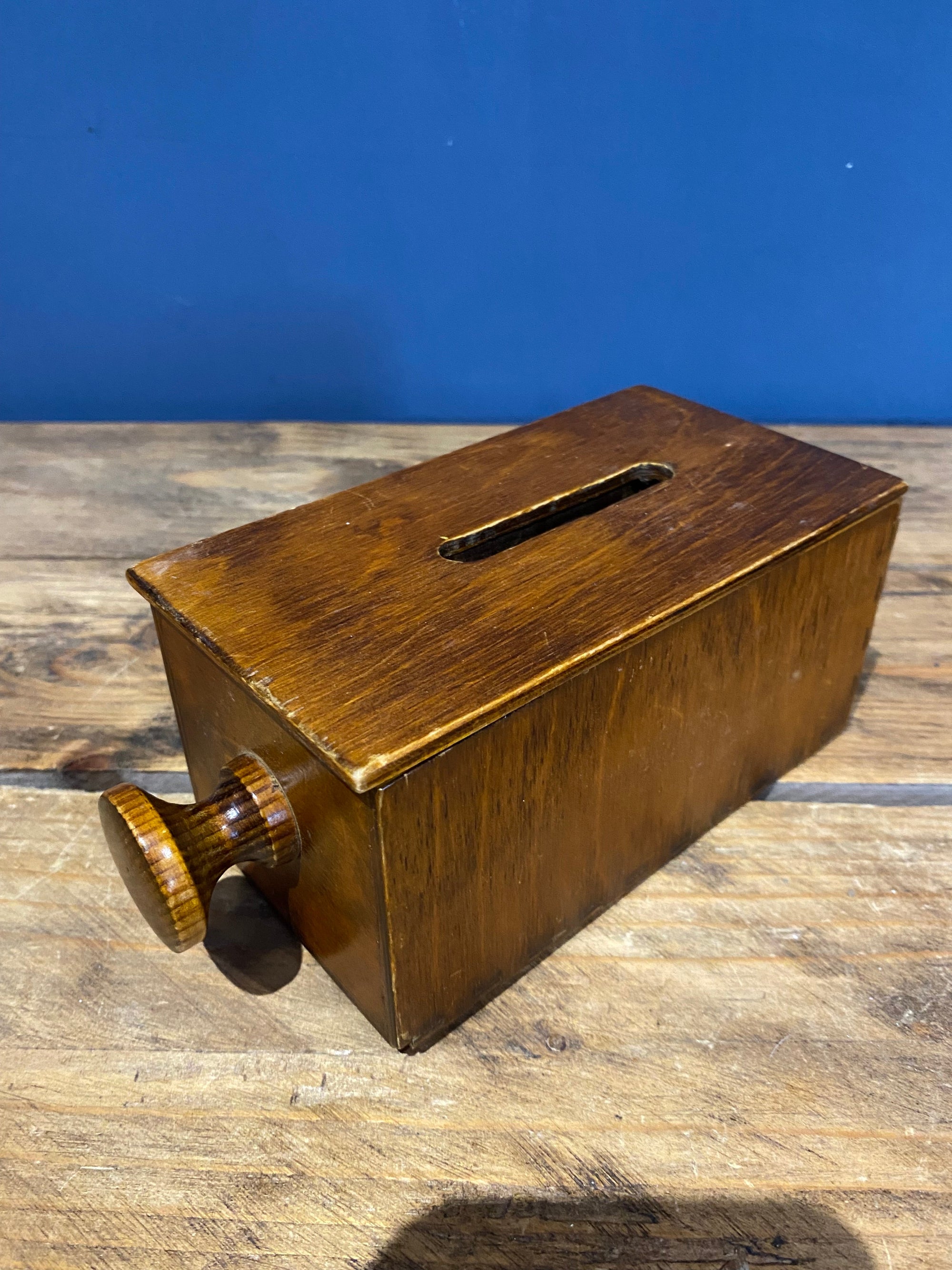 Unusual Vintage Wooden Collection Box