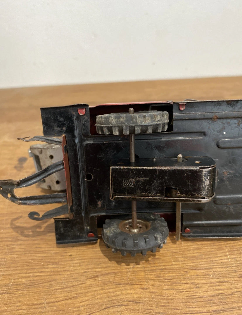 Vintage Tinplate Gama Fire Engine, Fire Truck , Ladder Truck , Clockwork, Works