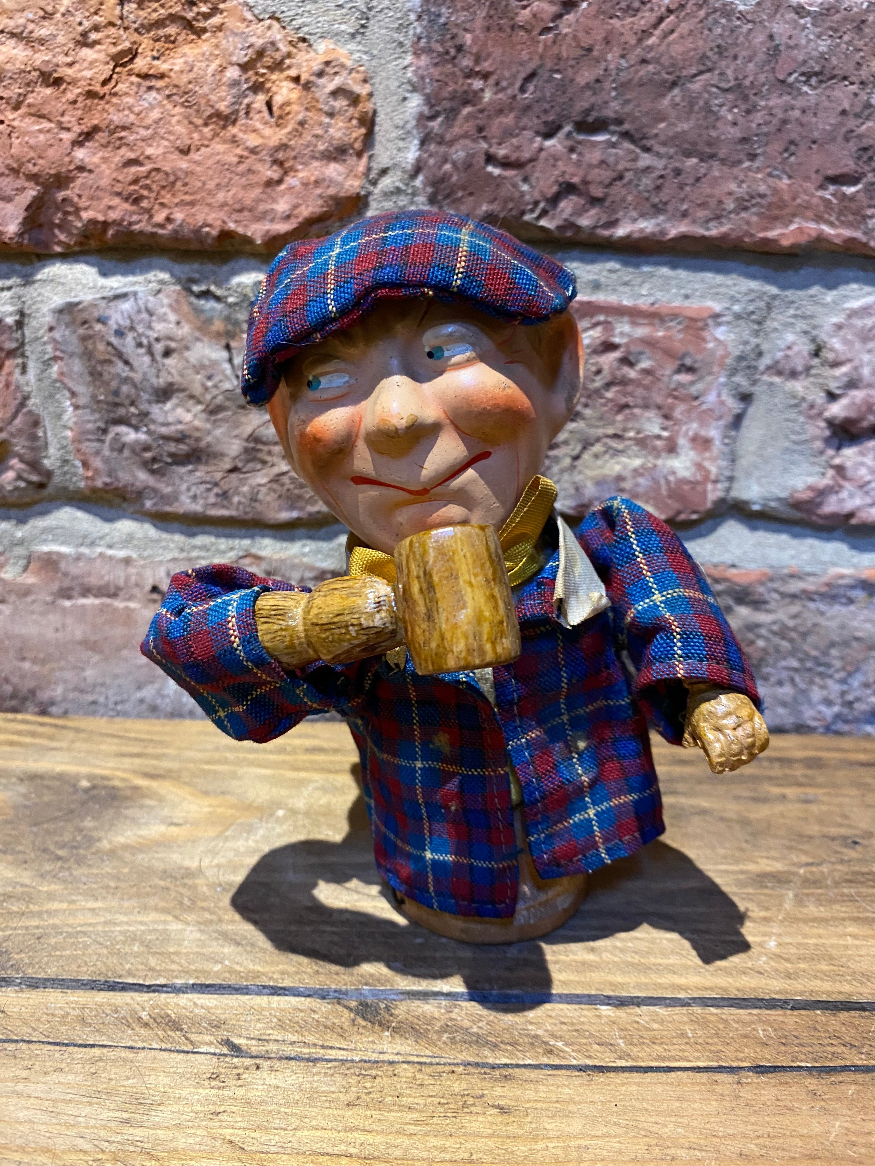 Vintage Drunk Man Push Puppet Toy - Wilson Fox Antiques