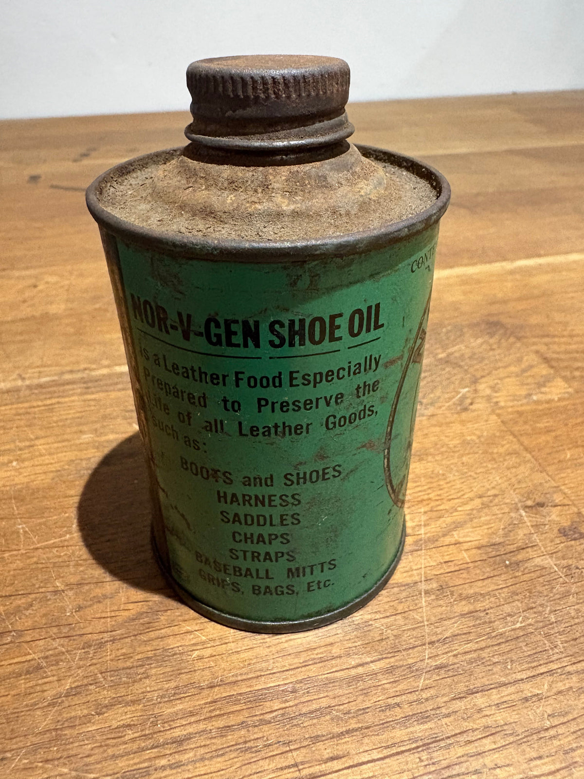 Vintage Nor-V-Gen Shoe Oil Can / Tin/ Bottle.