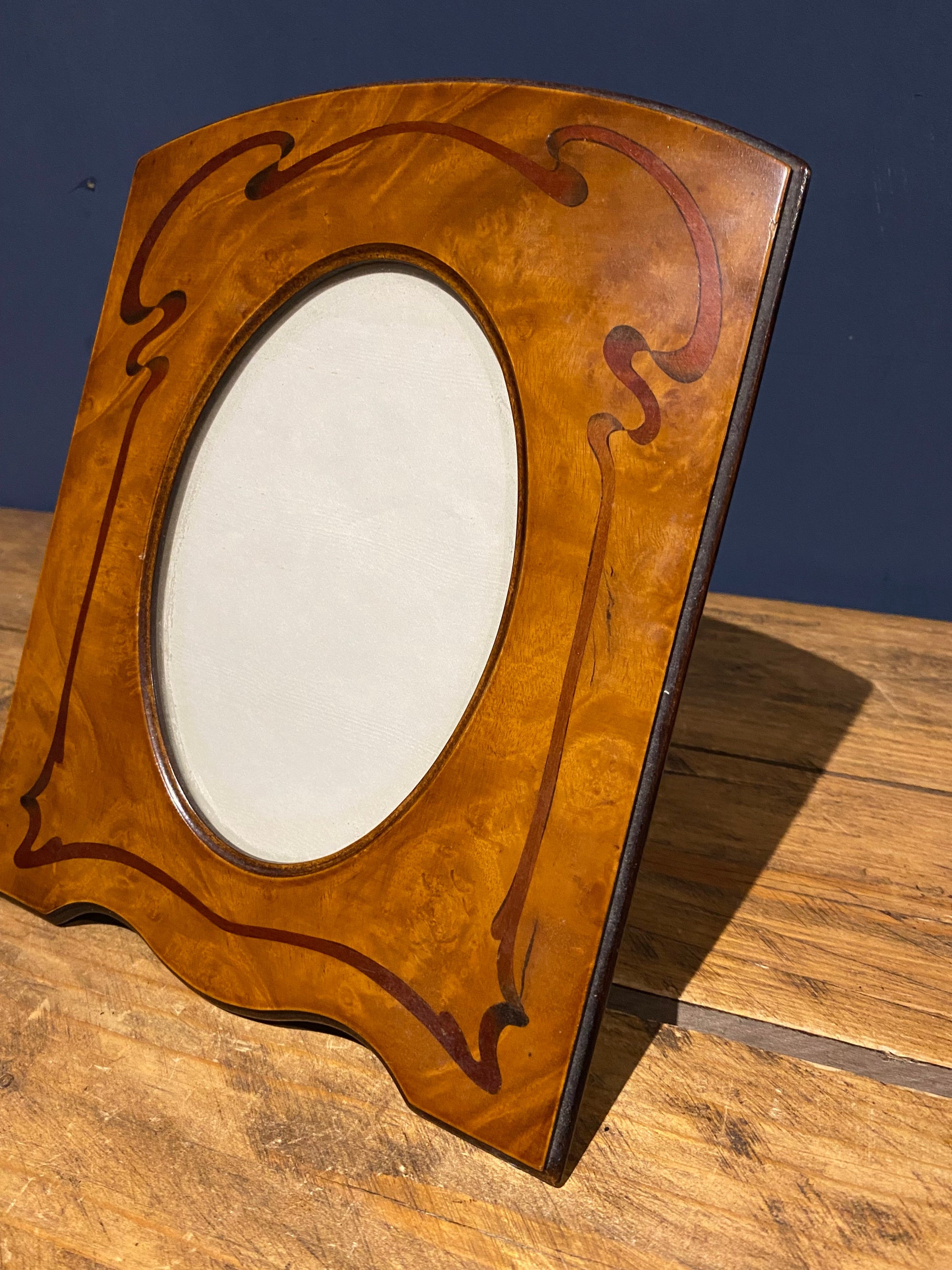 Beautiful Inlaid Wood Antique Photo Frame