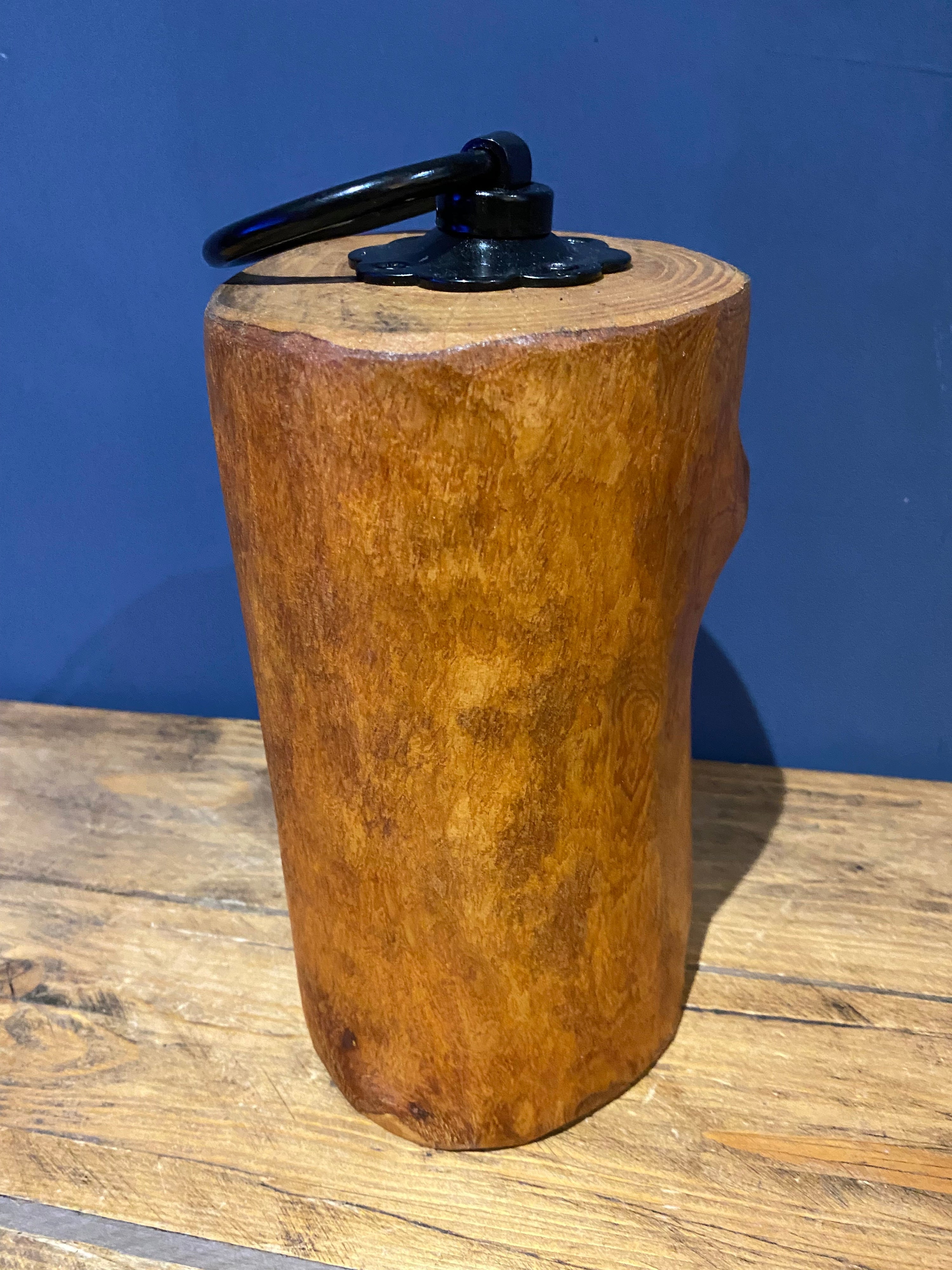 Handmade log doorstop