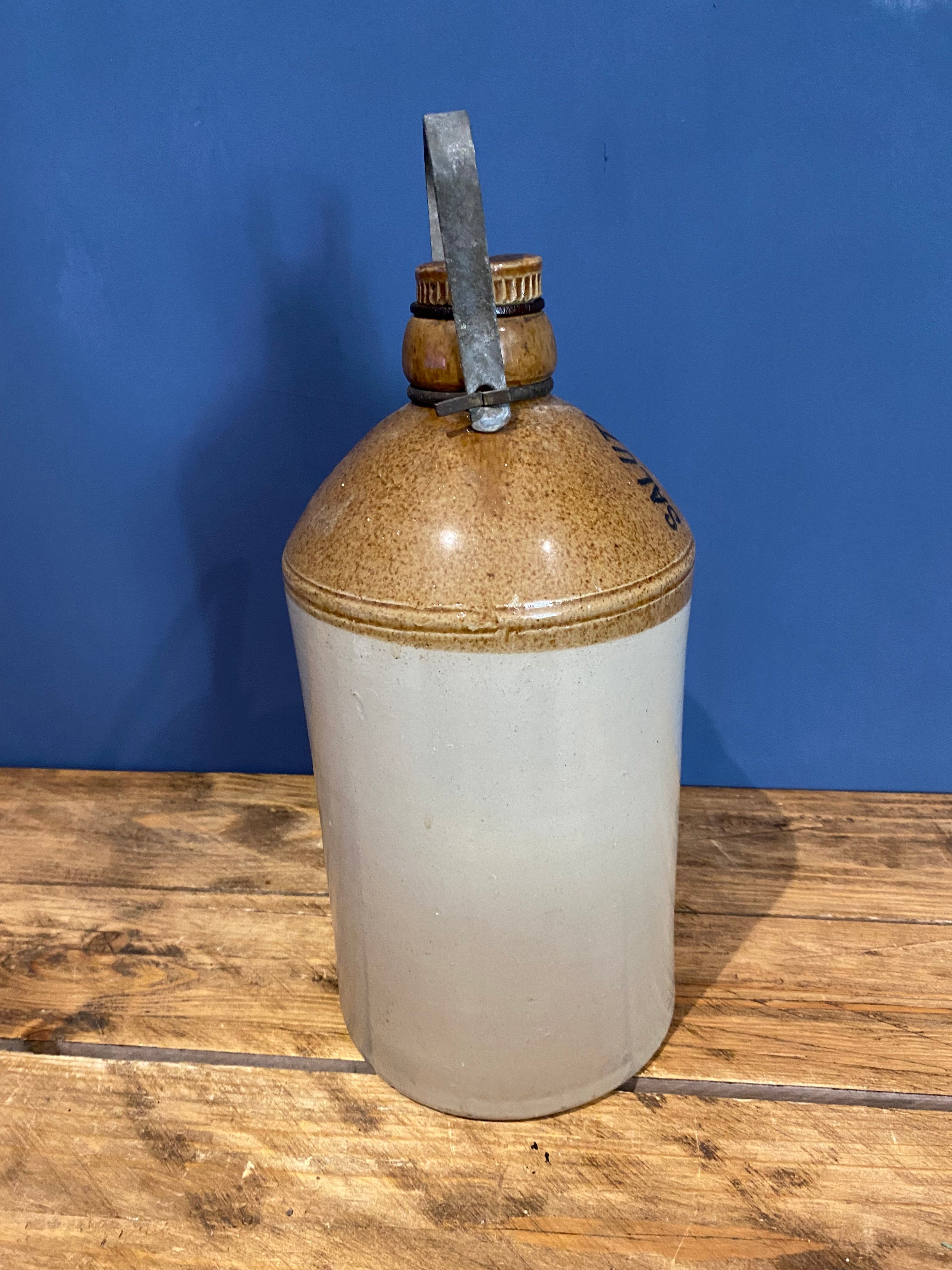 Vintage Salutaris Water Co , Stoneware Bottle / Flagon / Pot