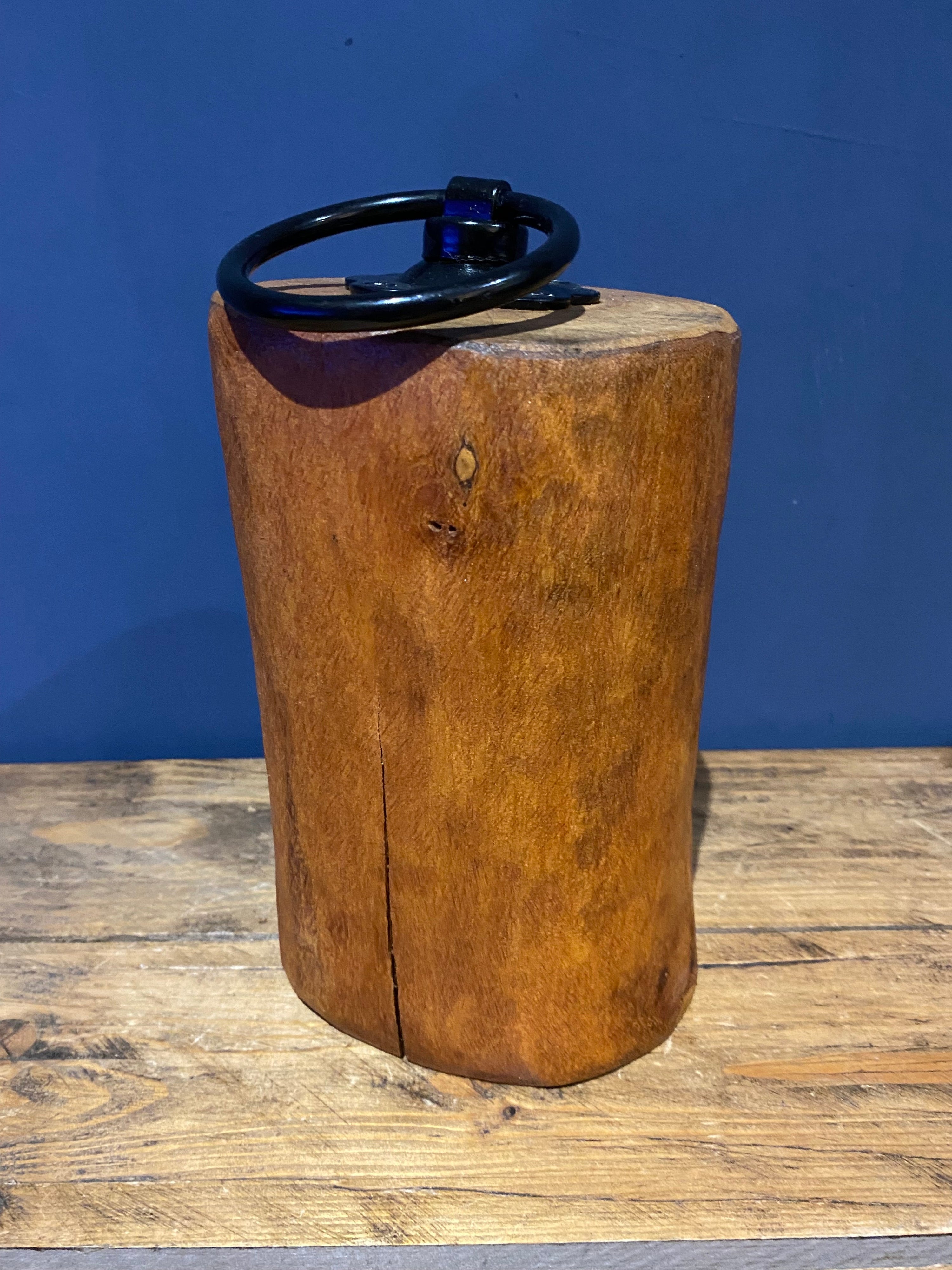 Handmade log doorstop