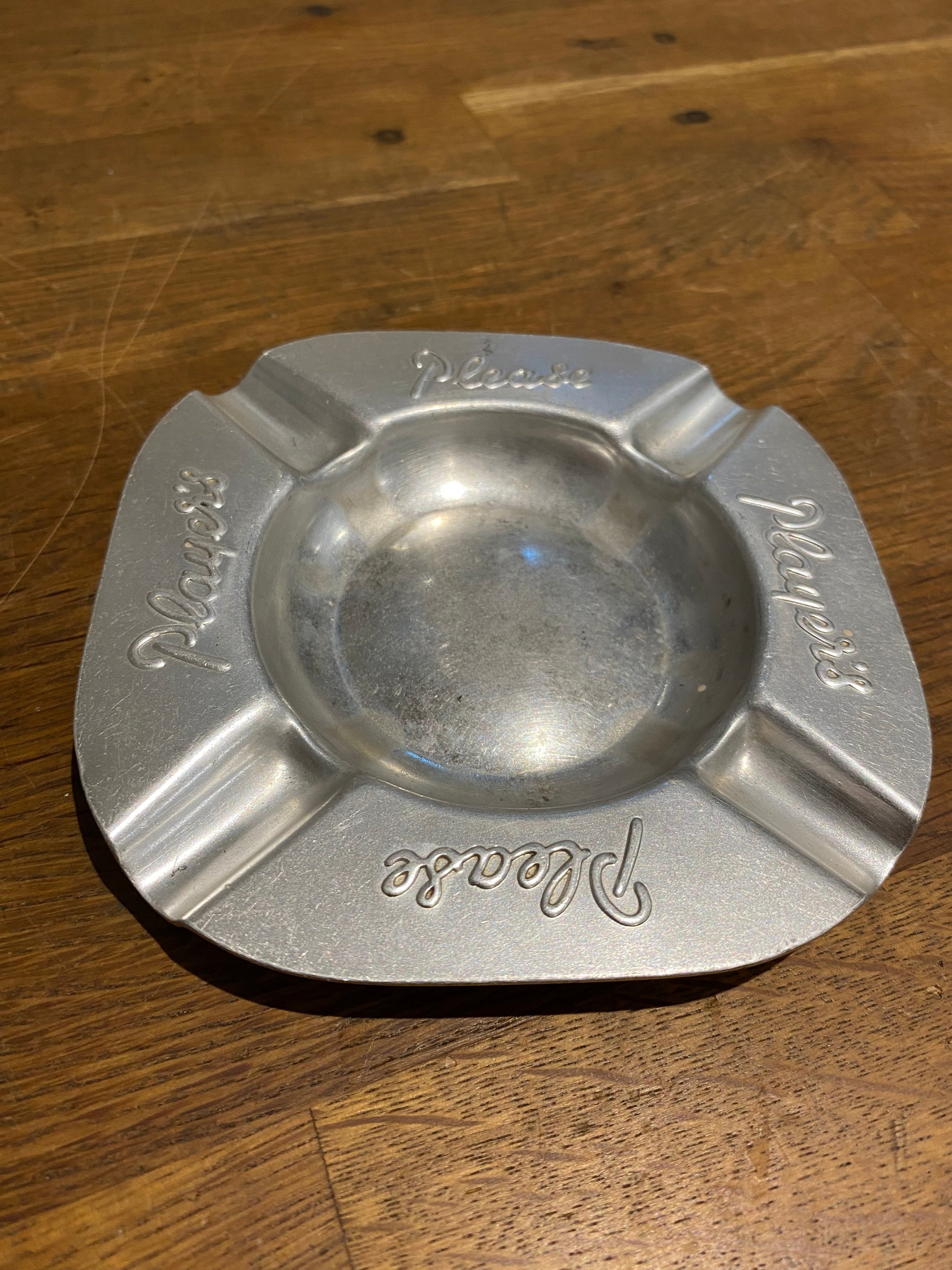 Vintage aluminium Players Please ashtray.