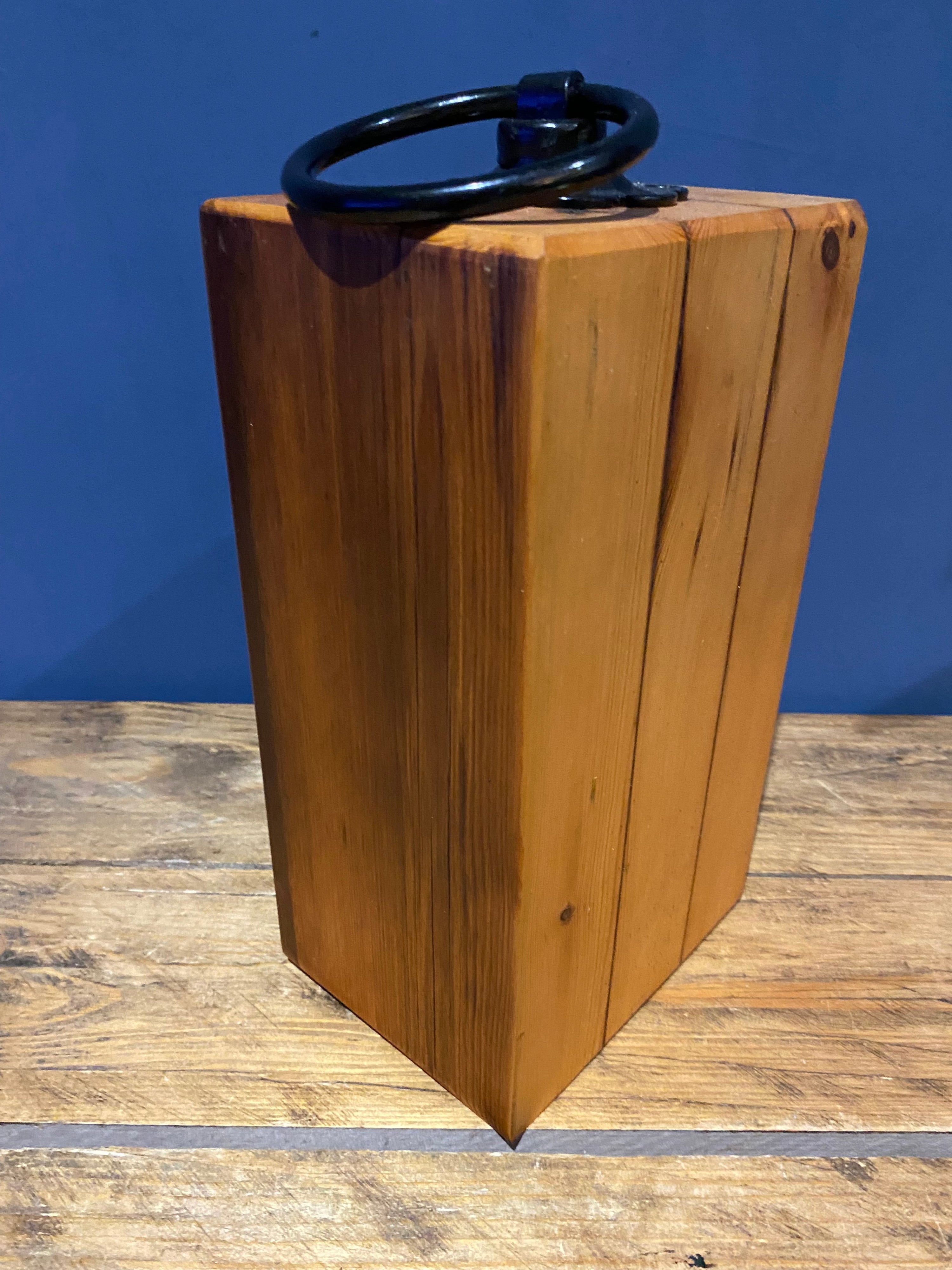 Handmade Wooden Doorstop from recycled wood.