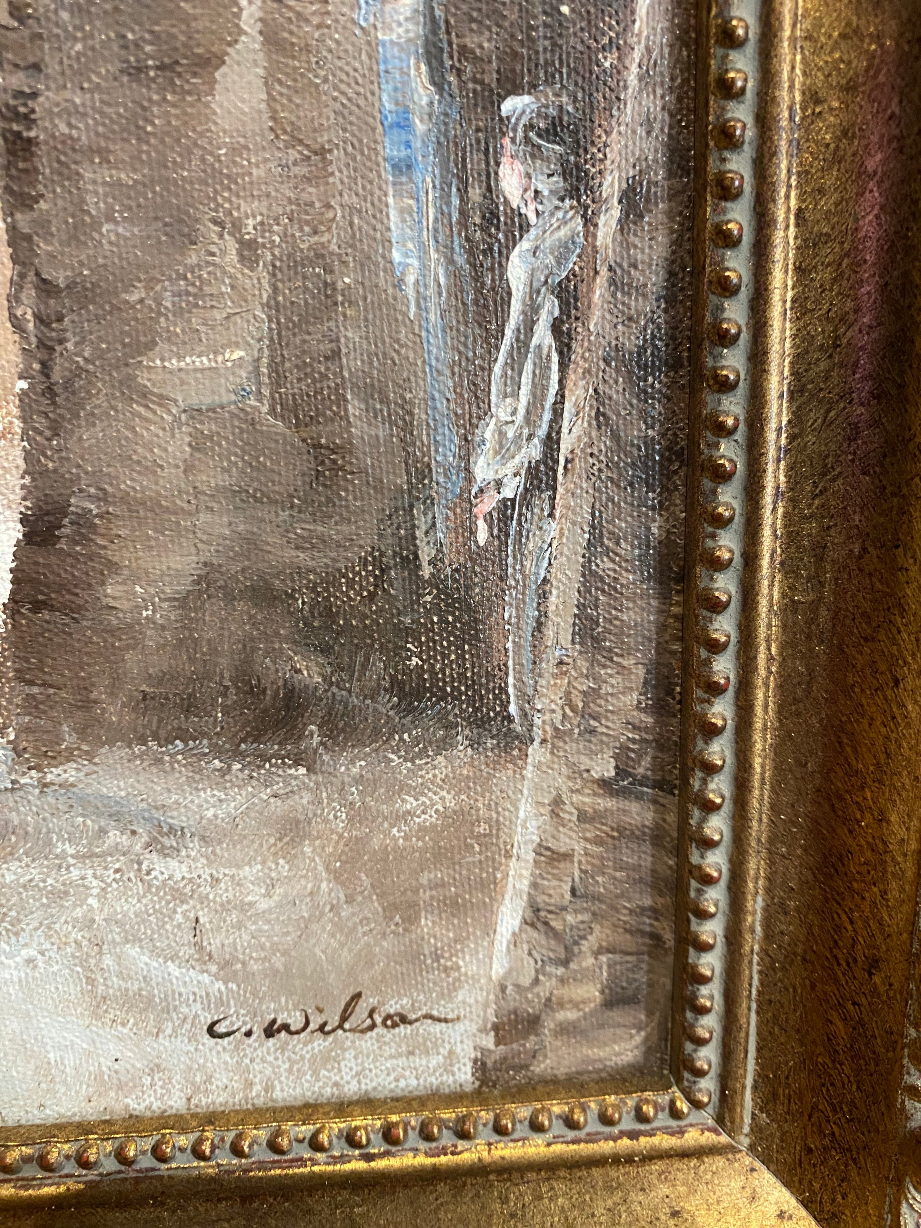 Antique C Wilson Painting, Oil On Canvas