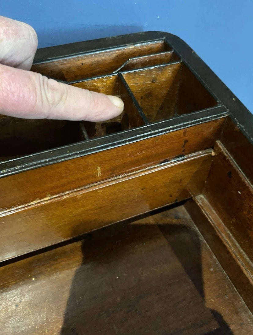 Antique Box / Writing Slope In Need Of Tlc , Secret Compartment.