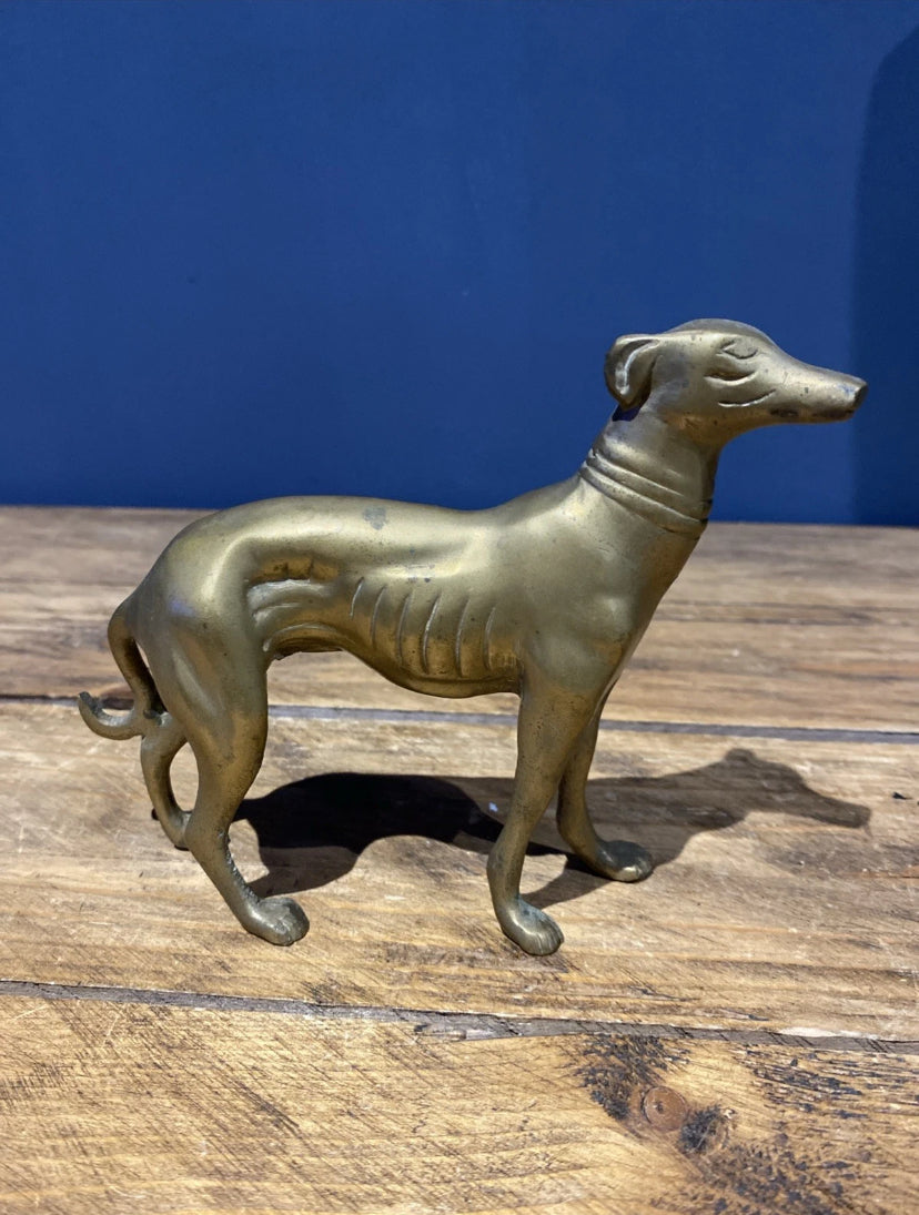 Vintage Brass Greyhound/ Whippet Ornament/ Figure