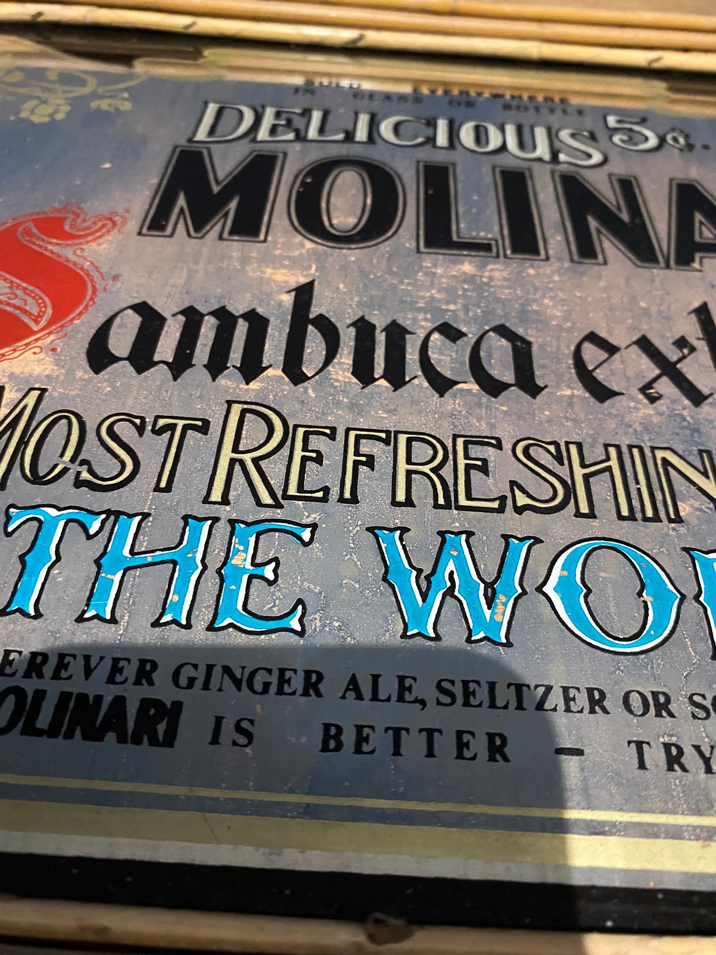 Rare Molinari Sambuca Mirrored Drinks Tray