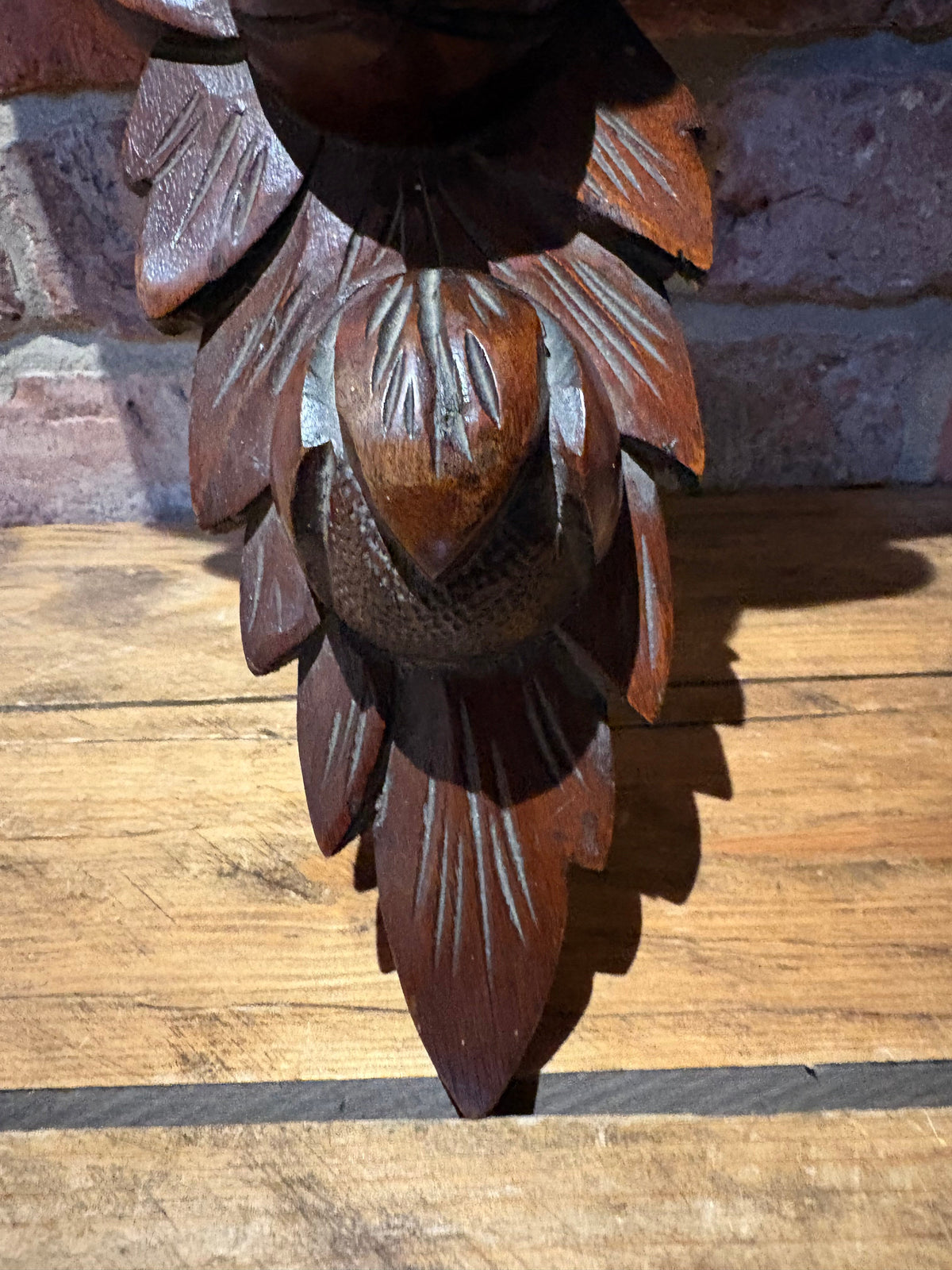 Antique Carved Wood Shelf , Clock Shelf , Austrian . Black forest?