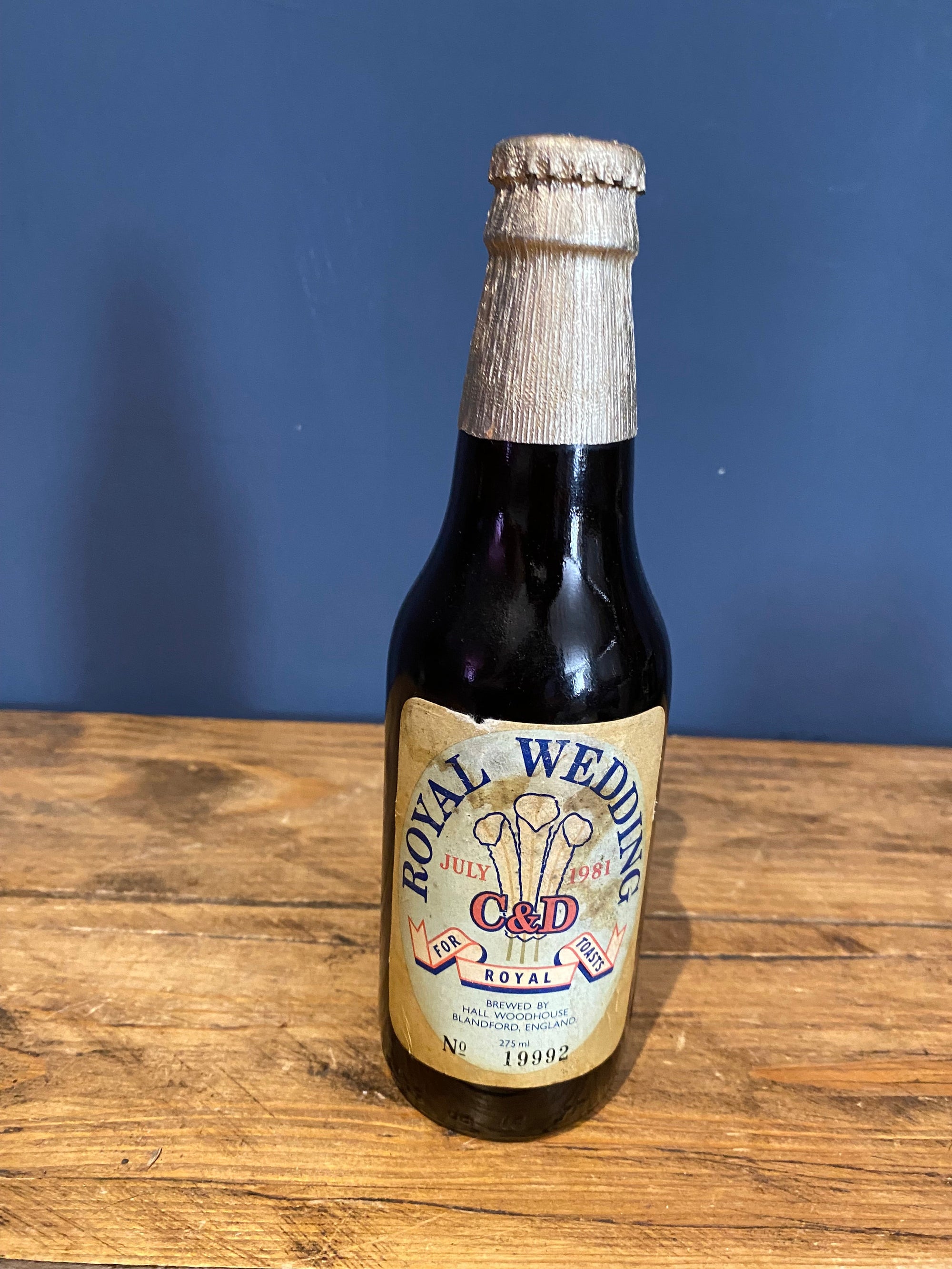 Vintage C&D Royal Wedding Commemorative Ale Bottle