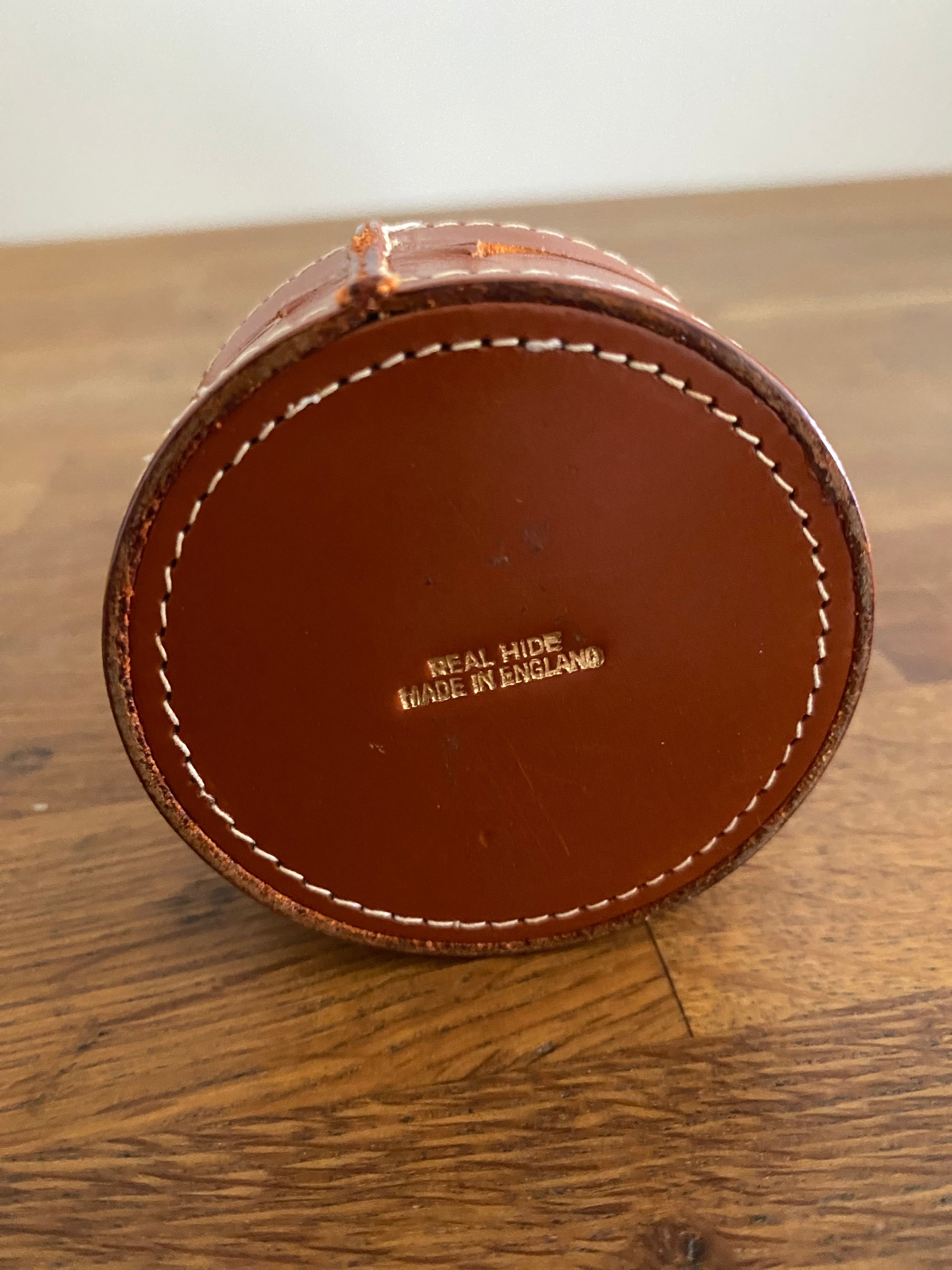 Vintage Real Hide Stud Box , Leather Box