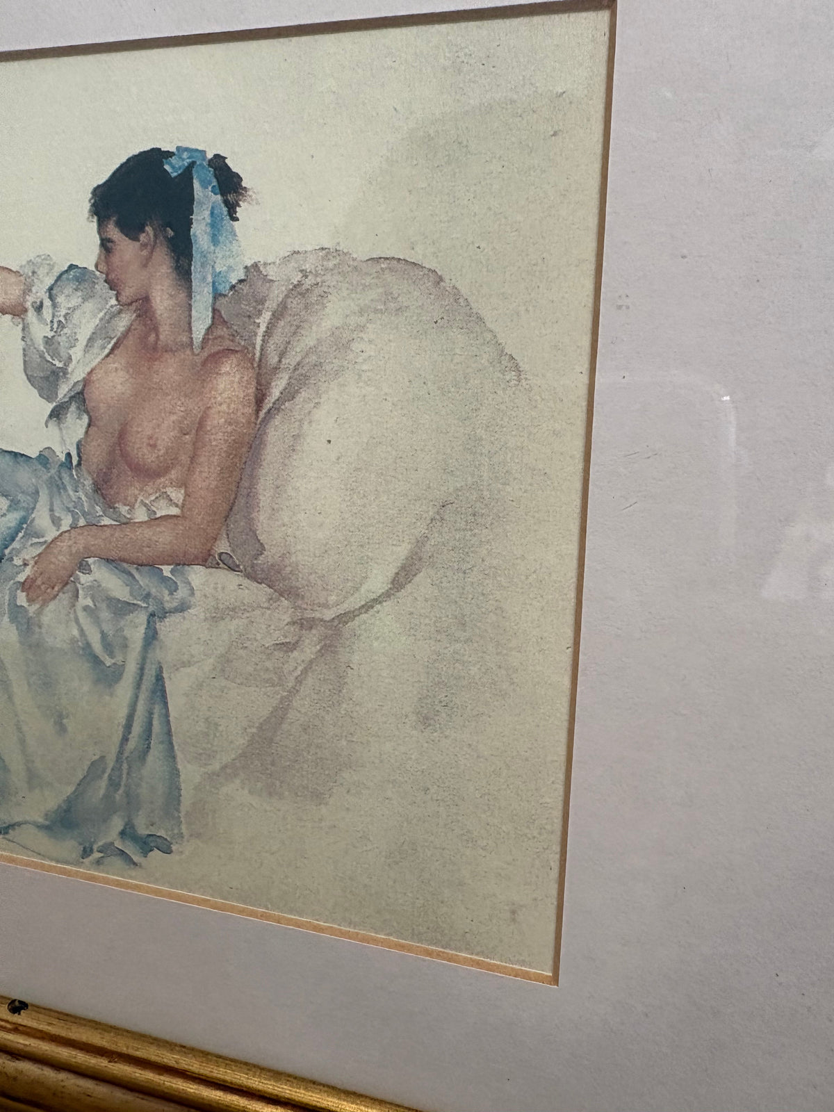 William Russel Flint Framed Art Print Entitled ‘ The Blue Ribbon’ .