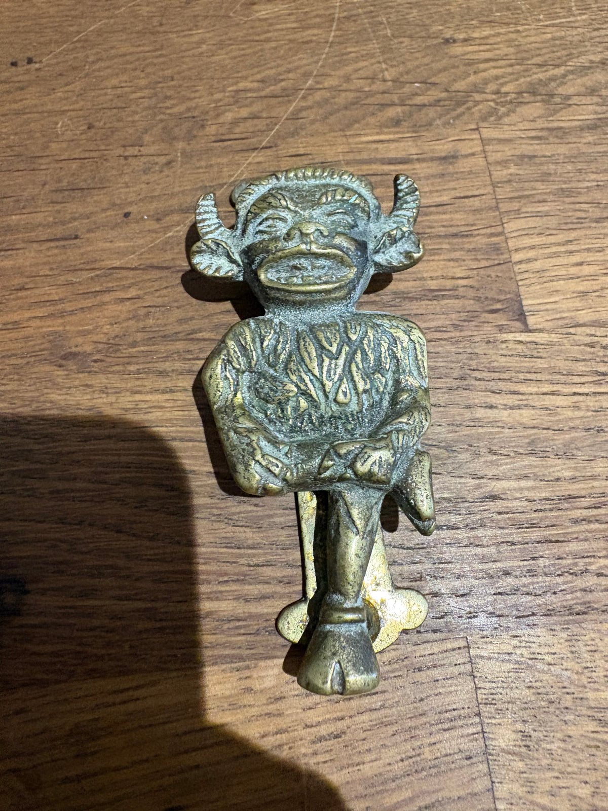 Vintage Lincoln Imp / Devil 3.5 Inch Brass Door Knocker , Mini Door Knocker