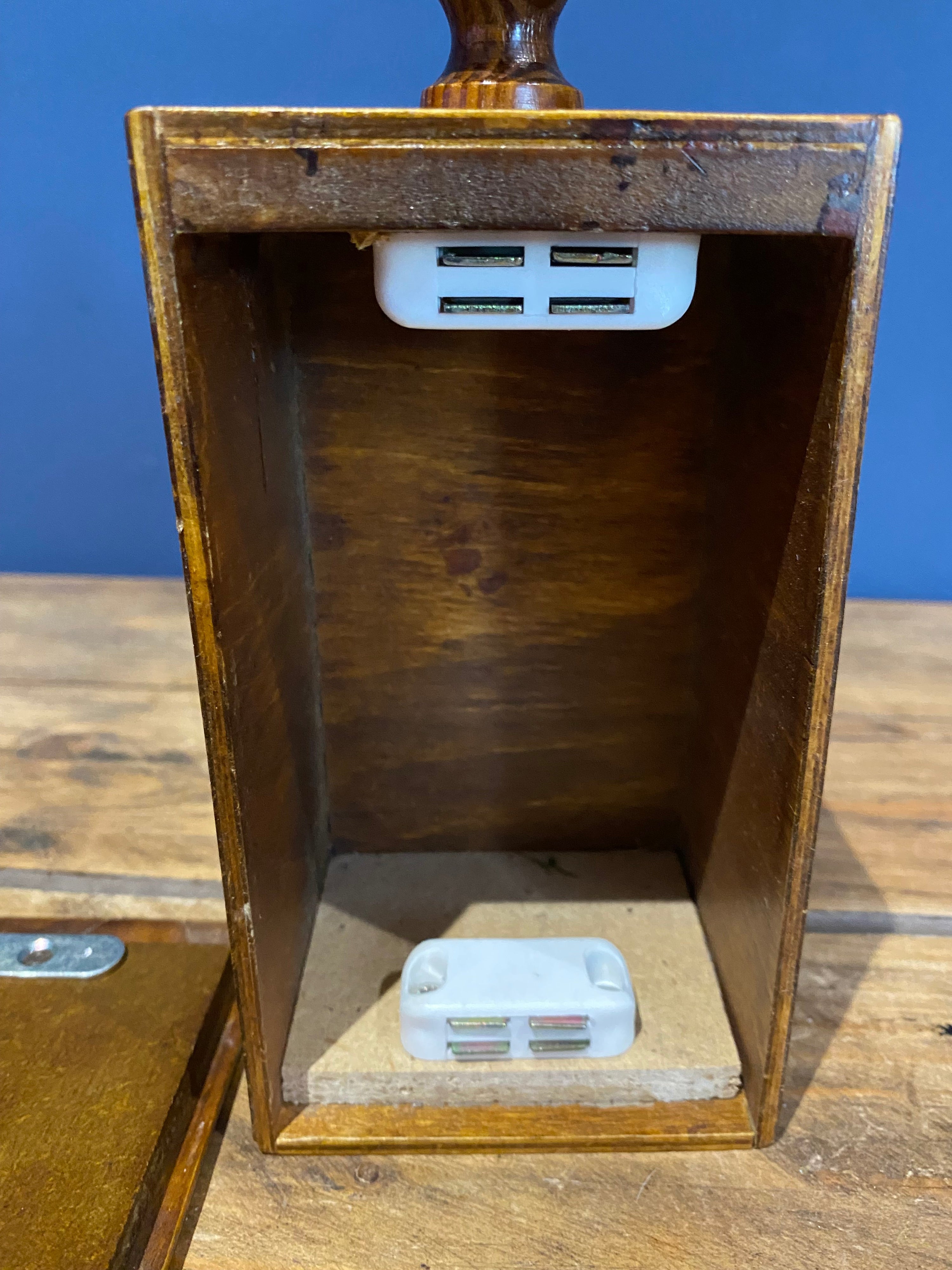 Unusual Vintage Wooden Collection Box