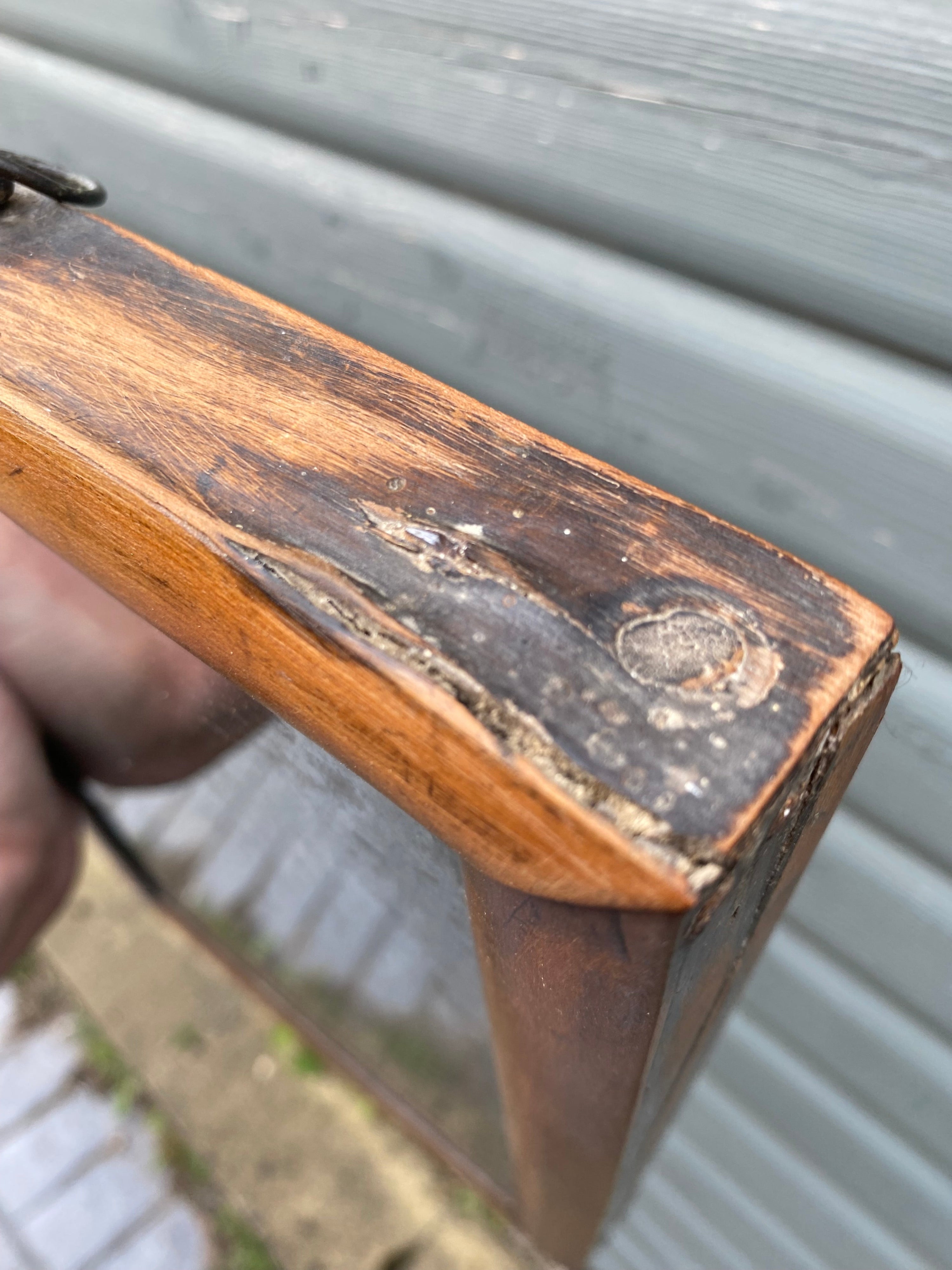 Well Worn Antique Wall Mirror, Aged Mirror