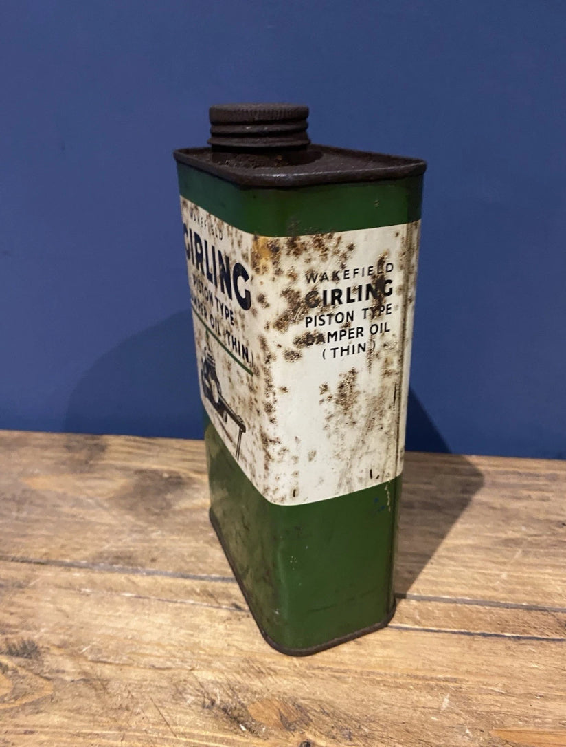 Vintage Wakefield Girling Piston Damper Oil Empty Tin , Castrol