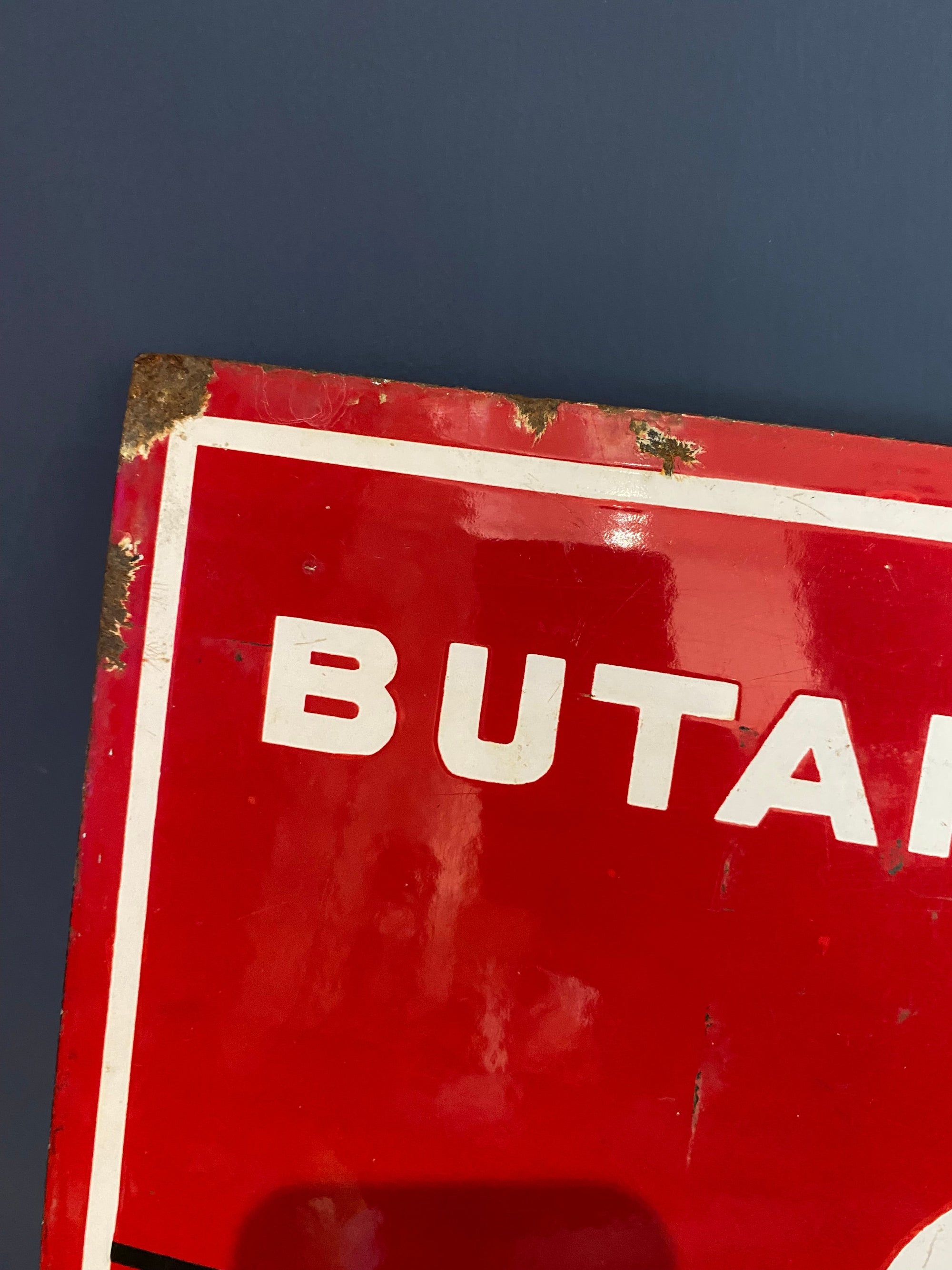 Vintage French Antargaz double sided enamel sign , 1970’s