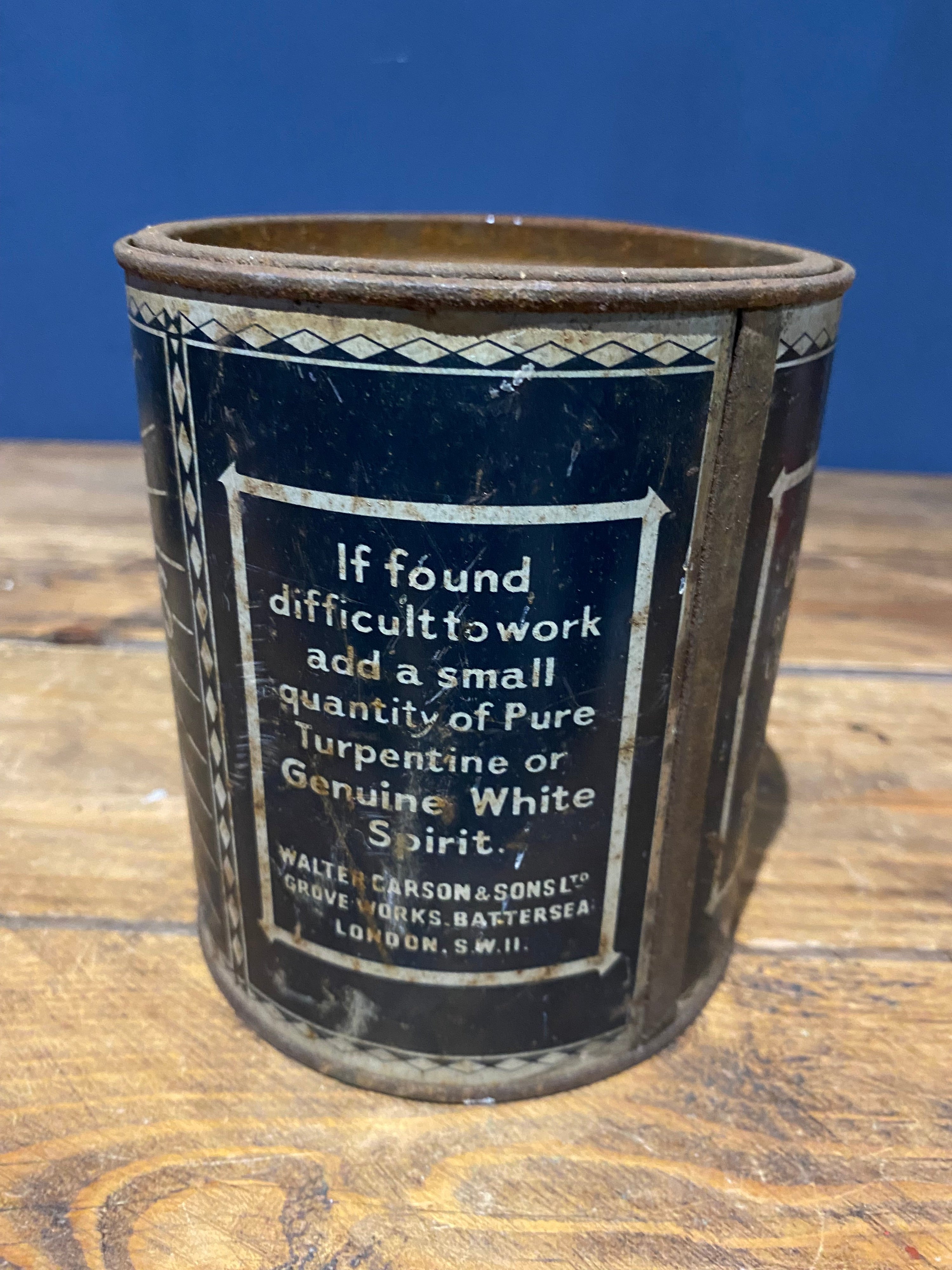 Antique / Vintage. Rare Carson’s Paint Tin , Full , As Found Condition