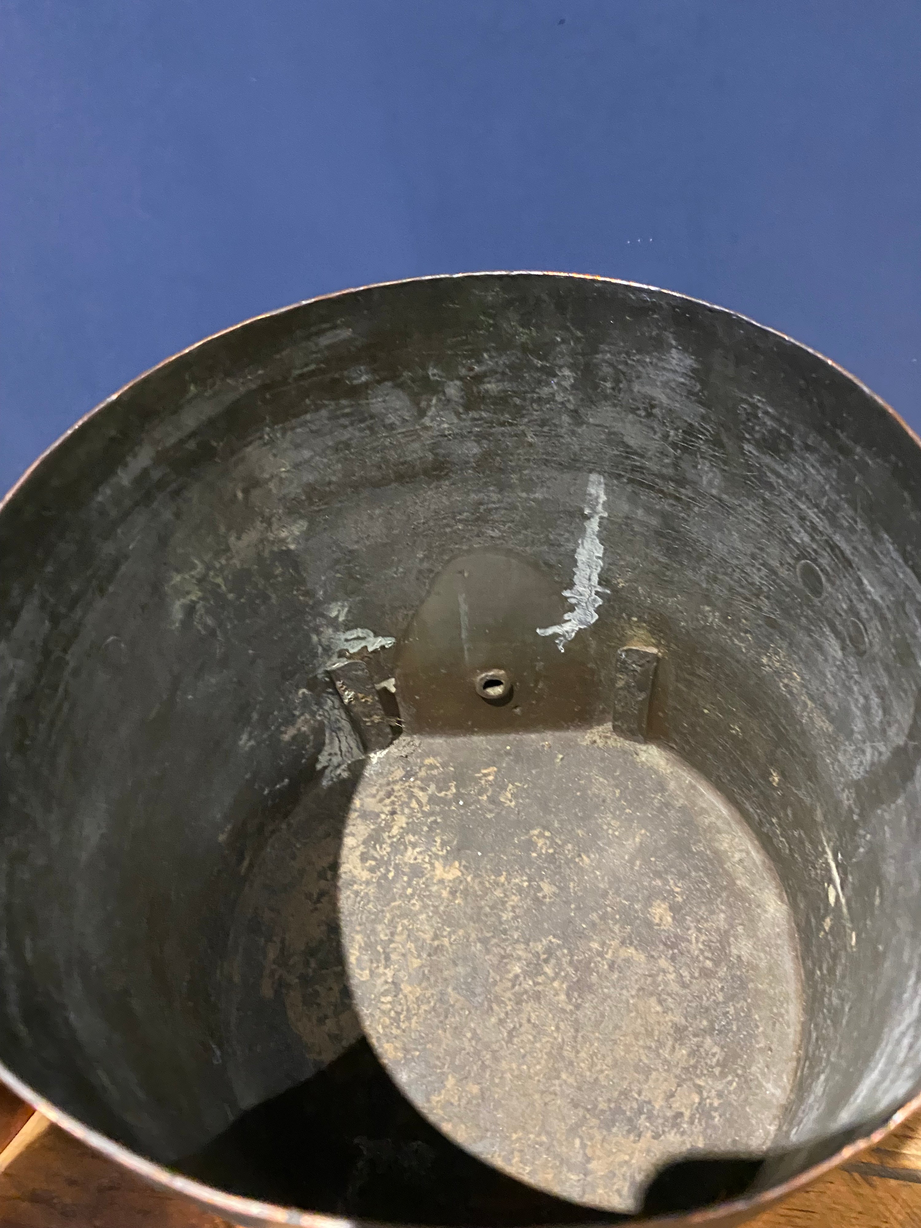 Large Heavy Antique Copper Water Urn , E.I.U.S.C. Stamped In It.