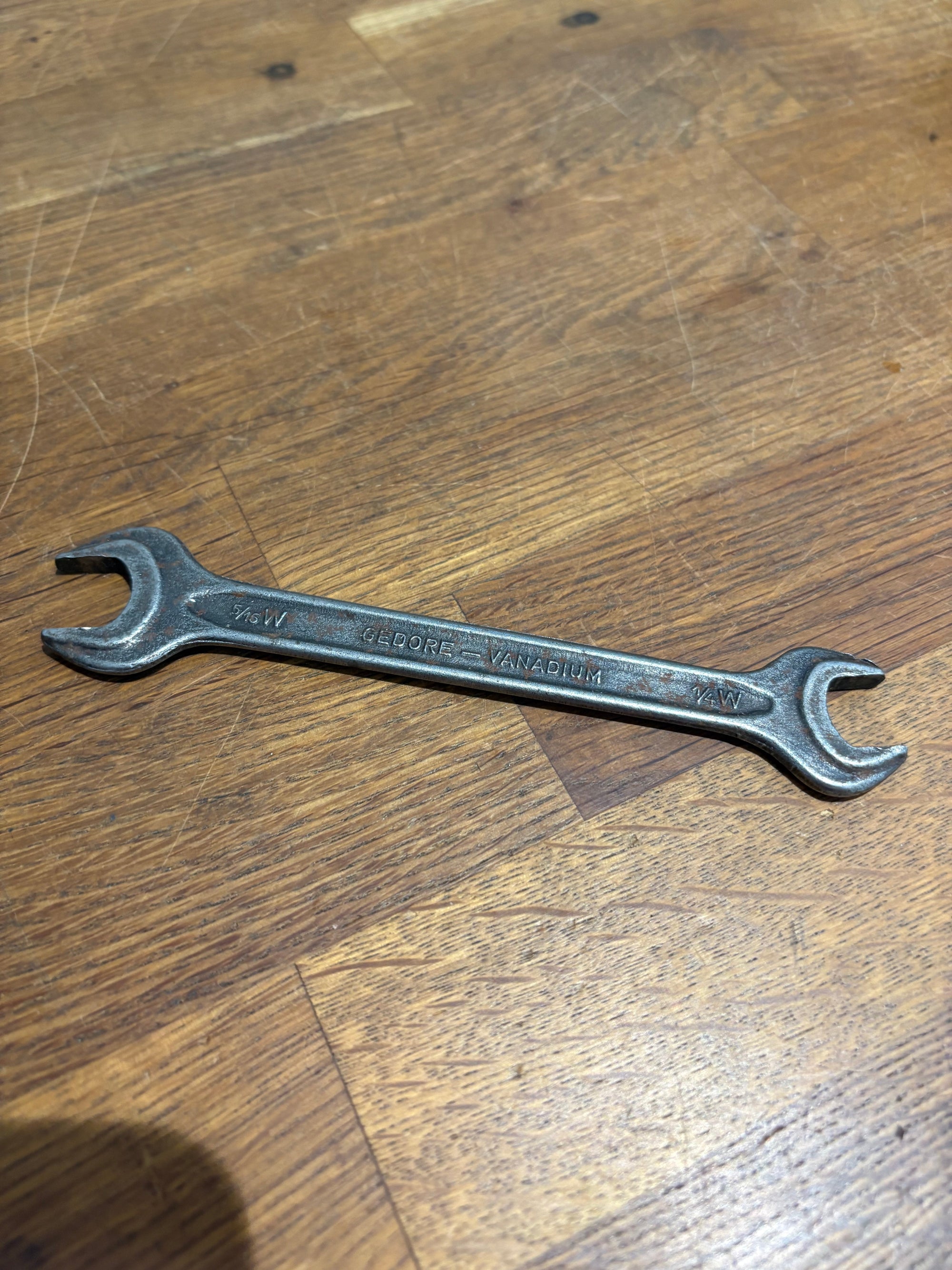 Vintage Gedore No395, 5/16w , 1/4 W. Open Ended Spanner