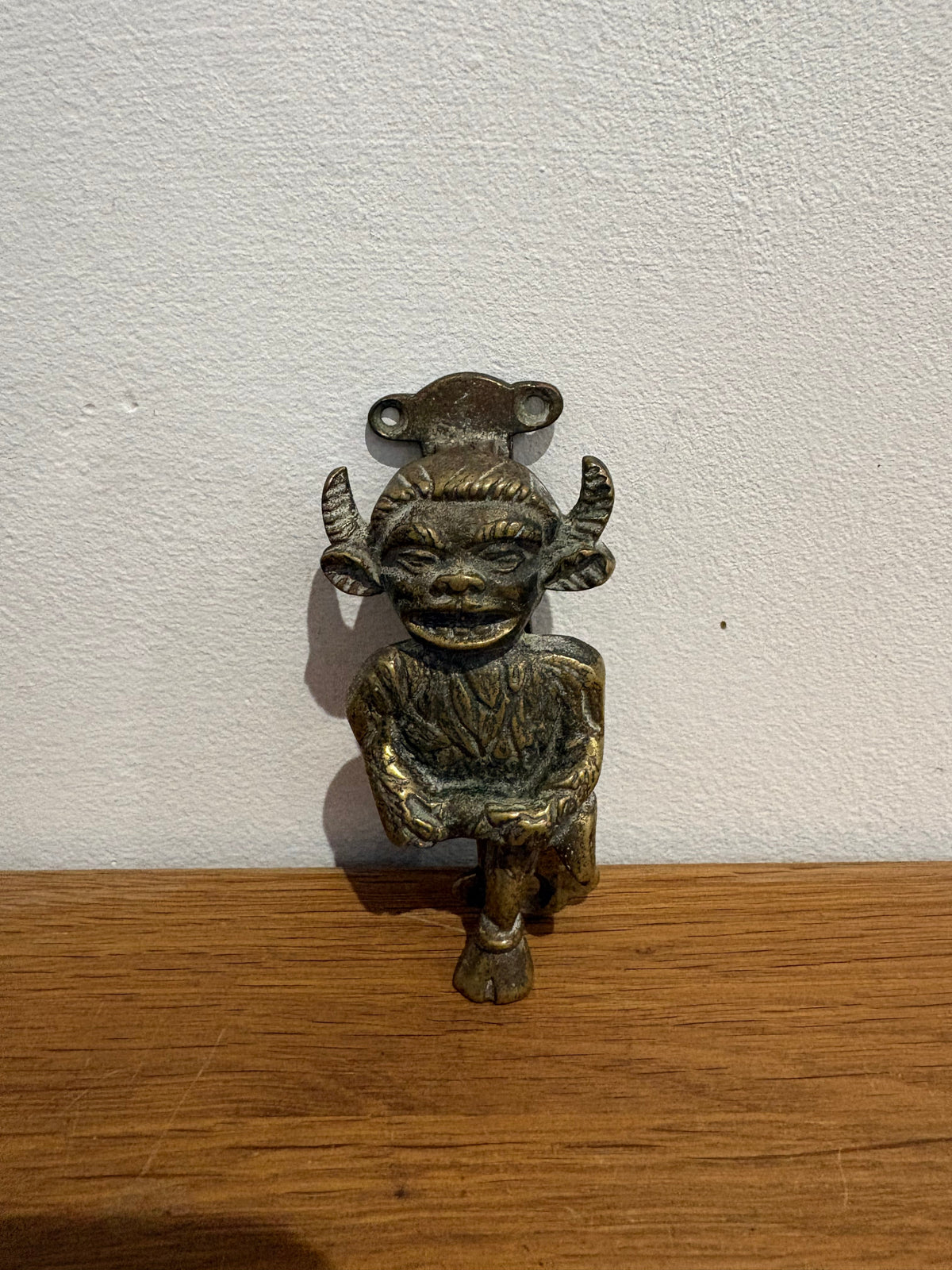 Vintage Lincoln Imp / Devil 3.5 Inch Brass Door Knocker , Mini Door Knocker