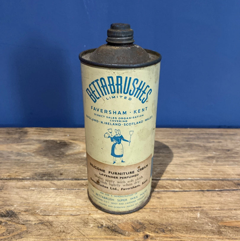 Vintage Bettabrushes Silicone Furniture Cream , Vintage Tin