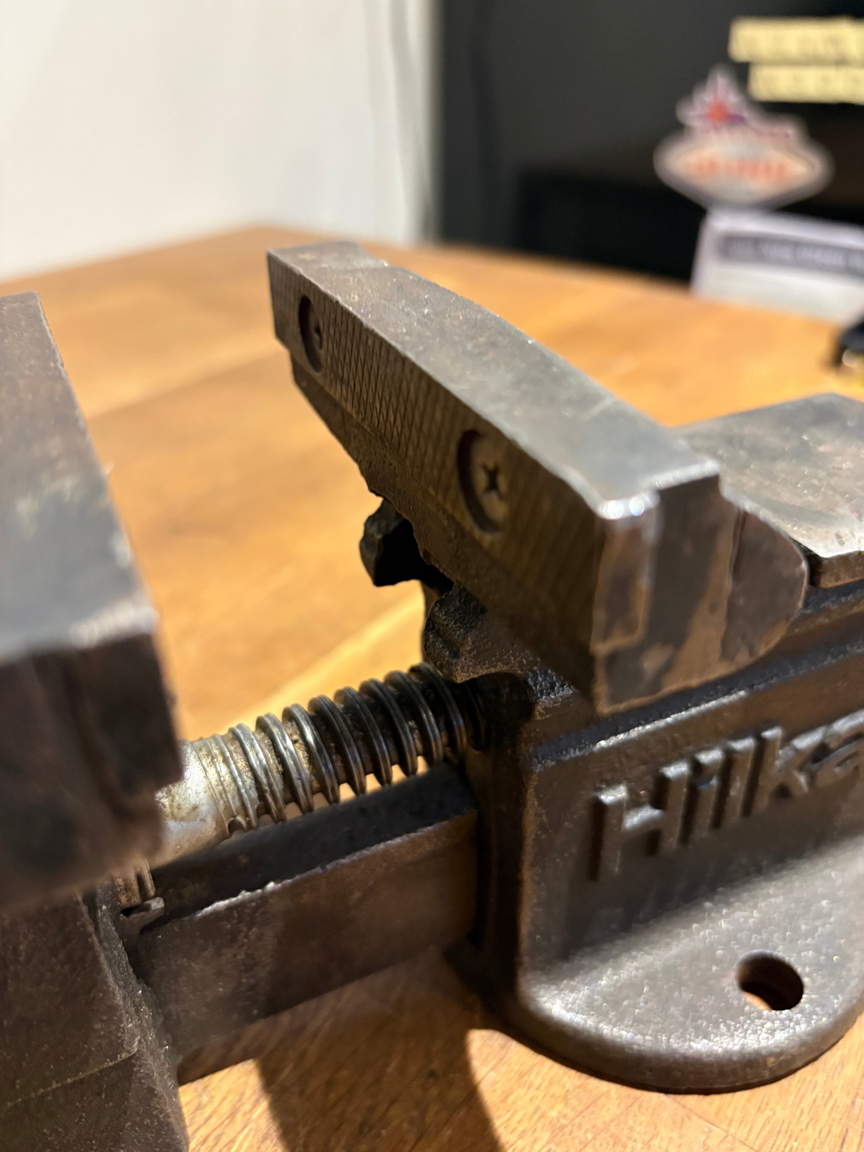 Vintage Hilka Bench Vice , 3.5” Jaws , Made In Japan