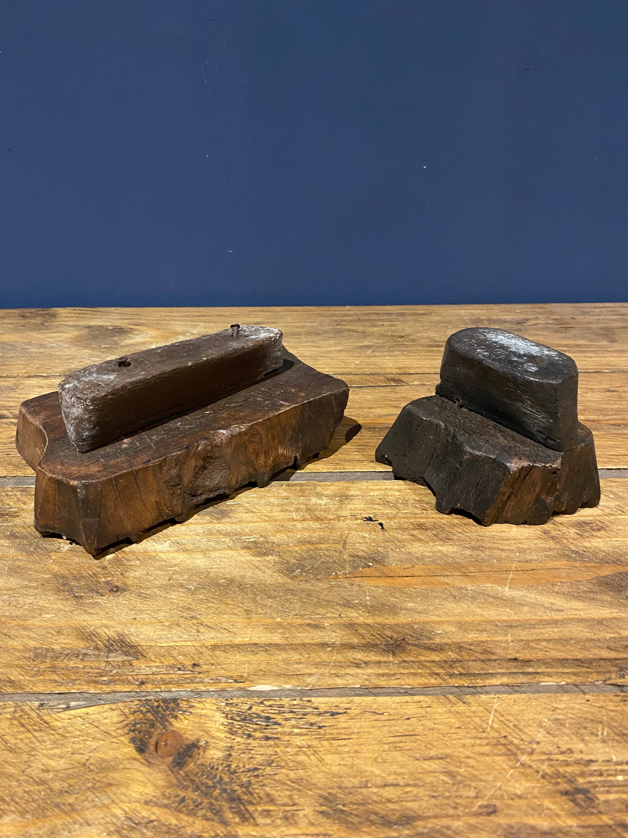 Early Antique Wooden Print Blocks or Stamps