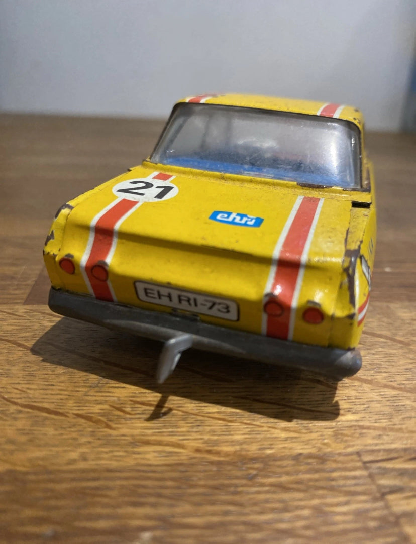 Vintage Rare Ehri Racing Team , Tin Plate Toy Car